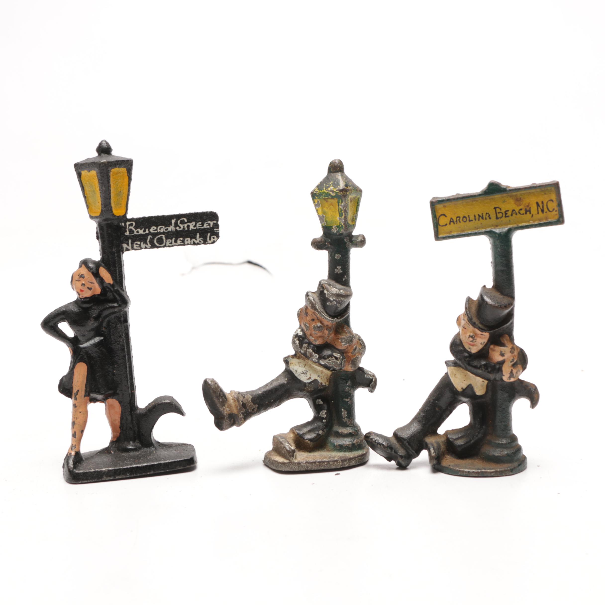 John Wright Cast Iron Commemorative Figurines and Ash Receivers
