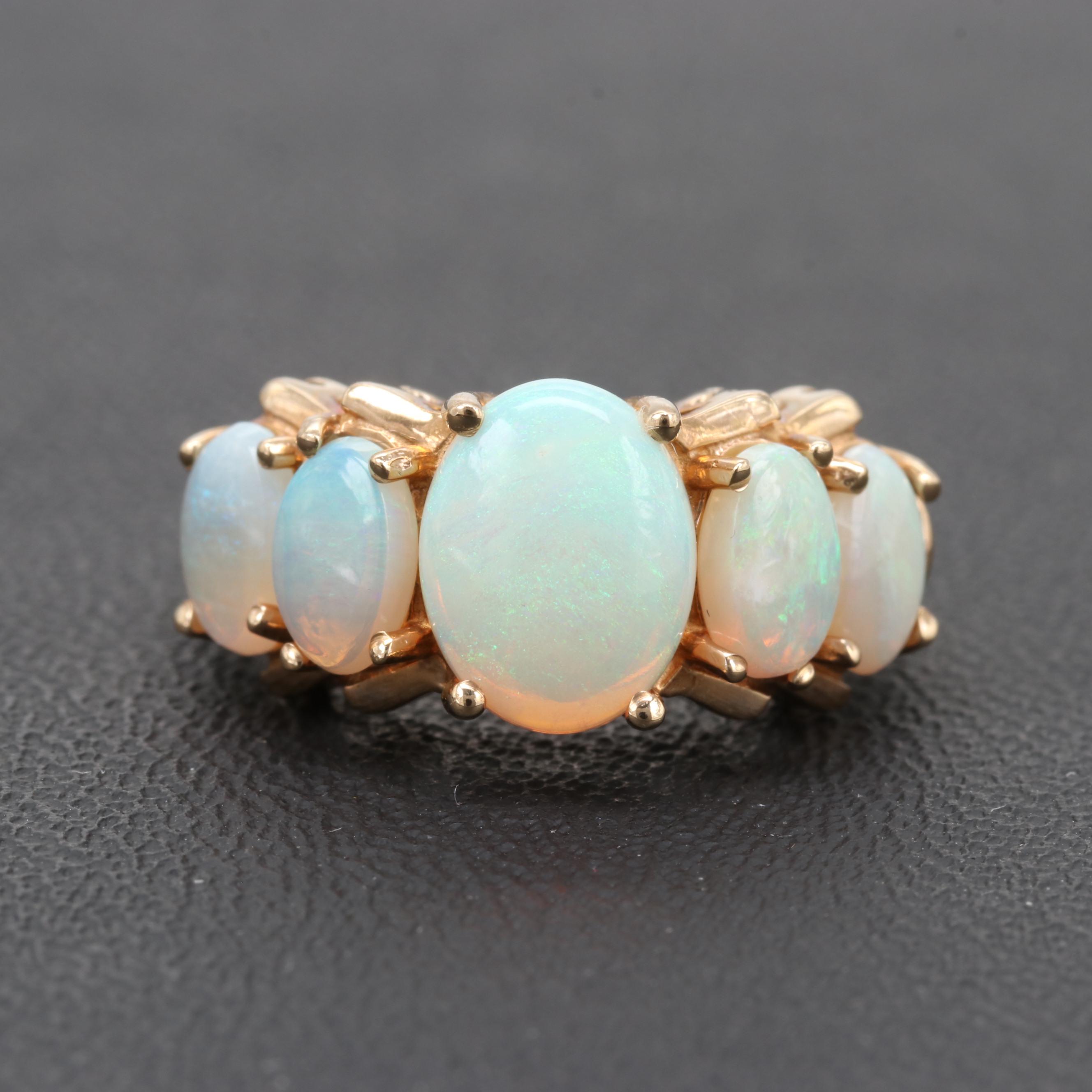 10K Yellow Gold Opal Ring