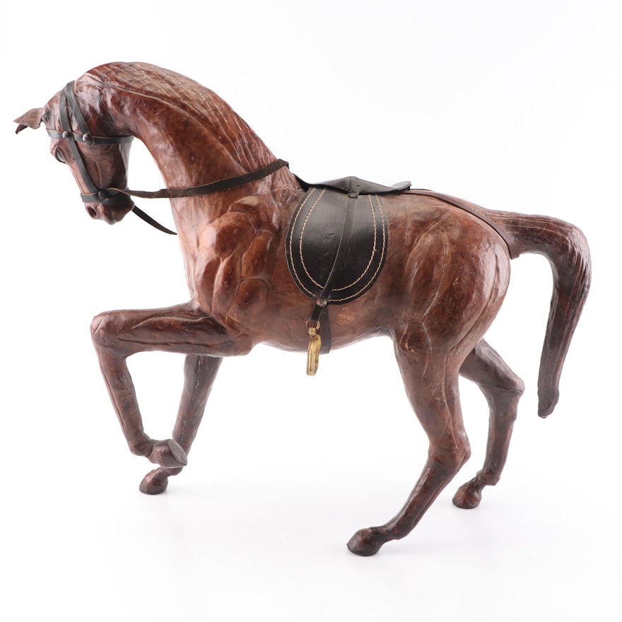 Pieced Leather Horse Sculpture