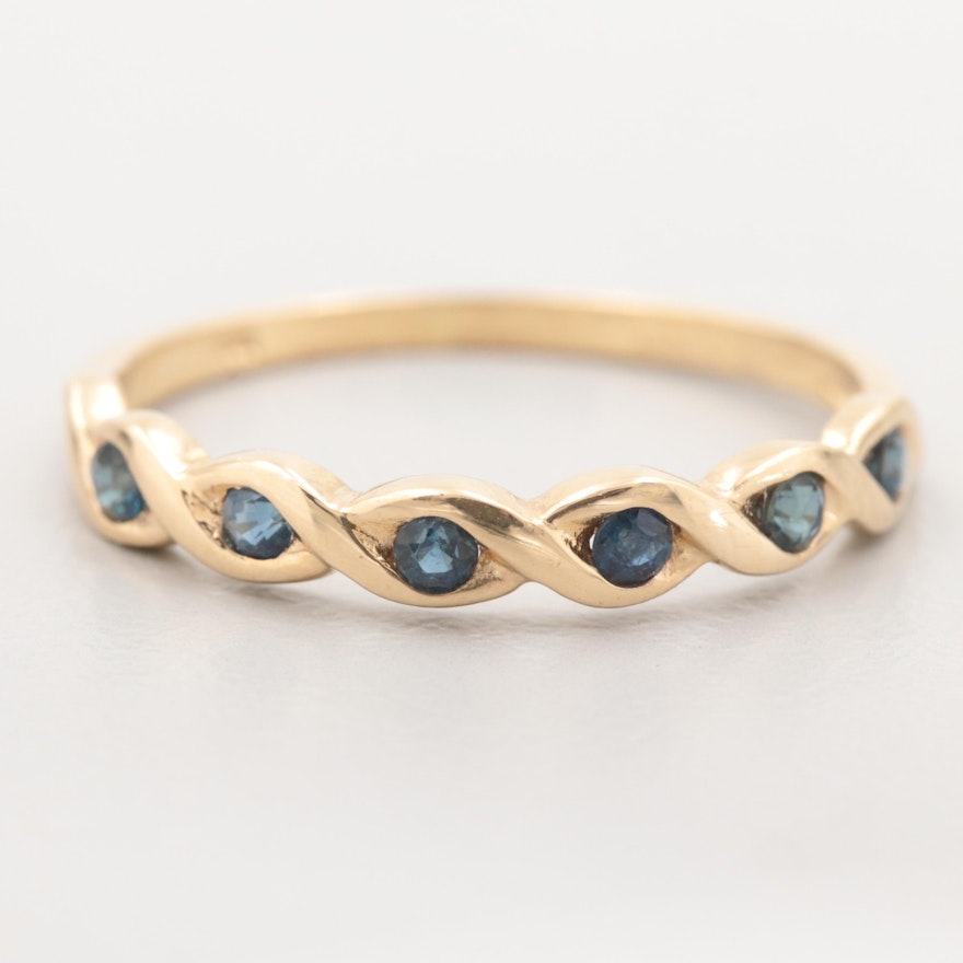 18K Yellow Gold Sapphire Ring