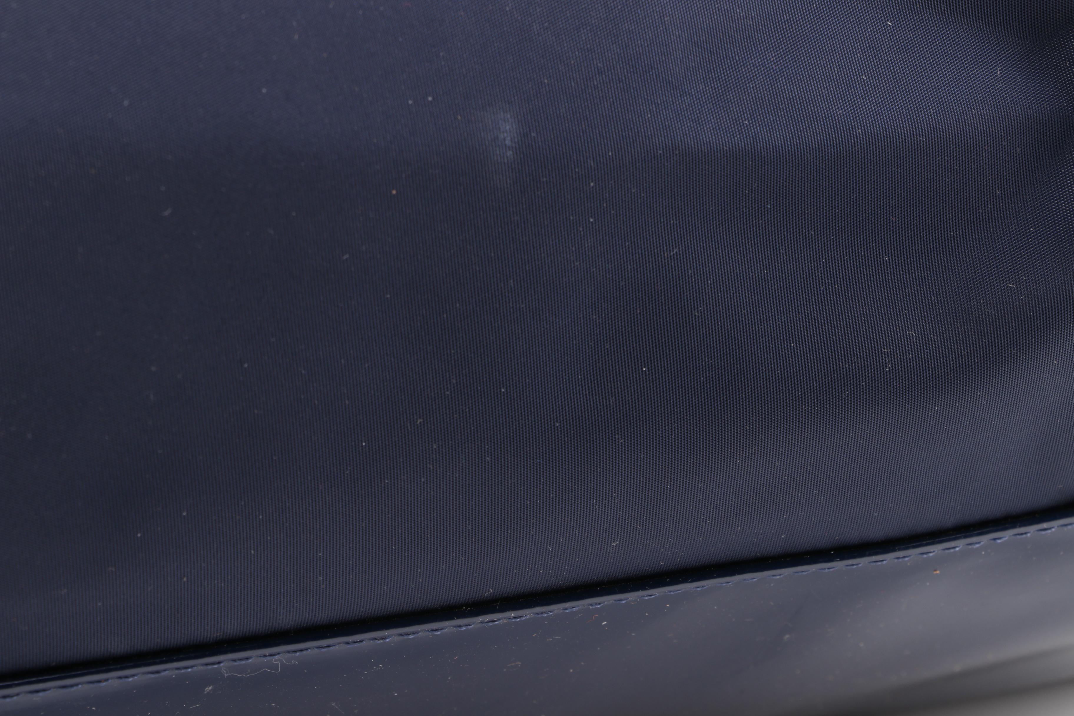 Tory Burch Ella Large Navy Blue Nylon and Patent Leather Tote