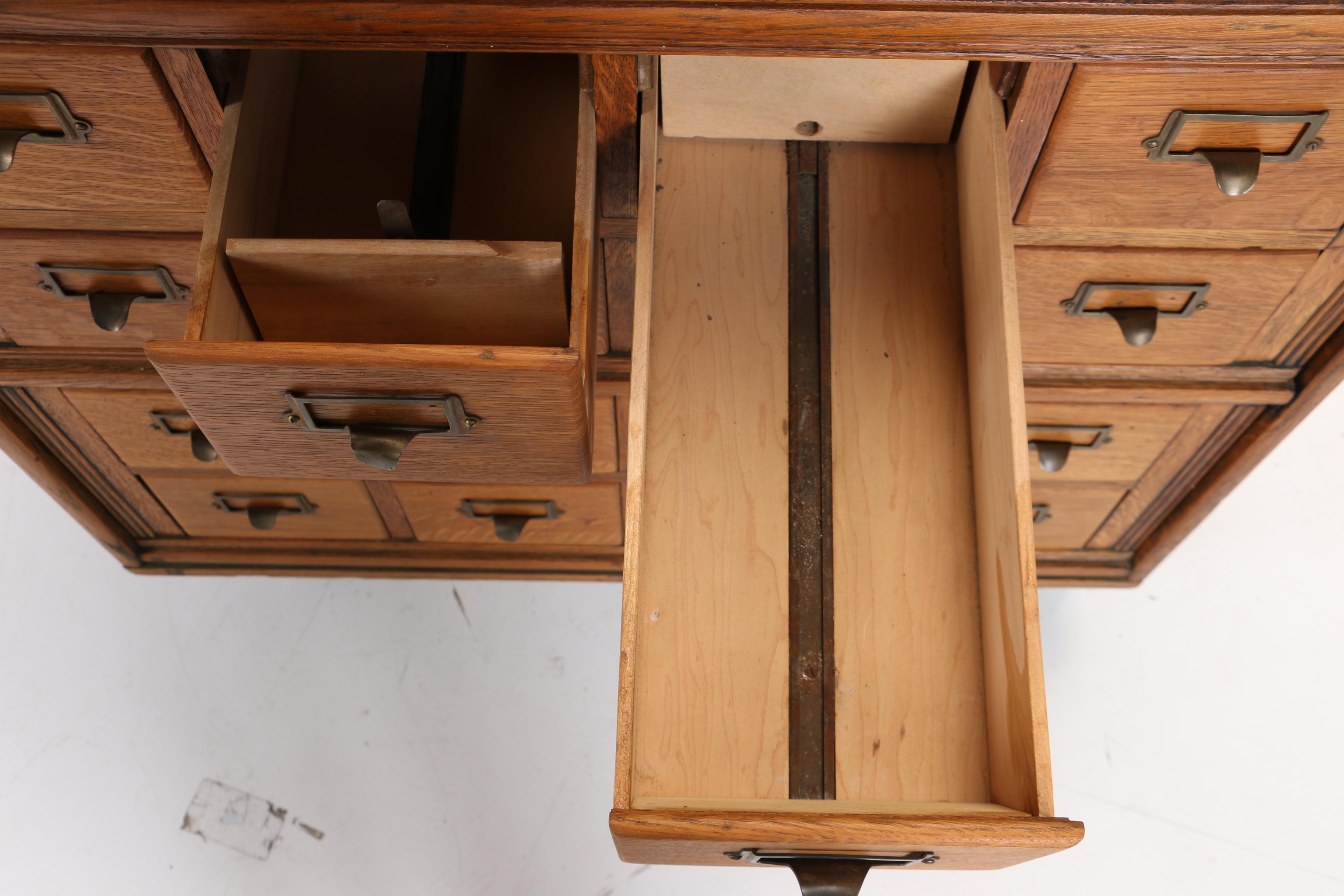 Oak Rolling Library Card Catalog by Yawman and Erbe Mfg. Co., Early 20th Century