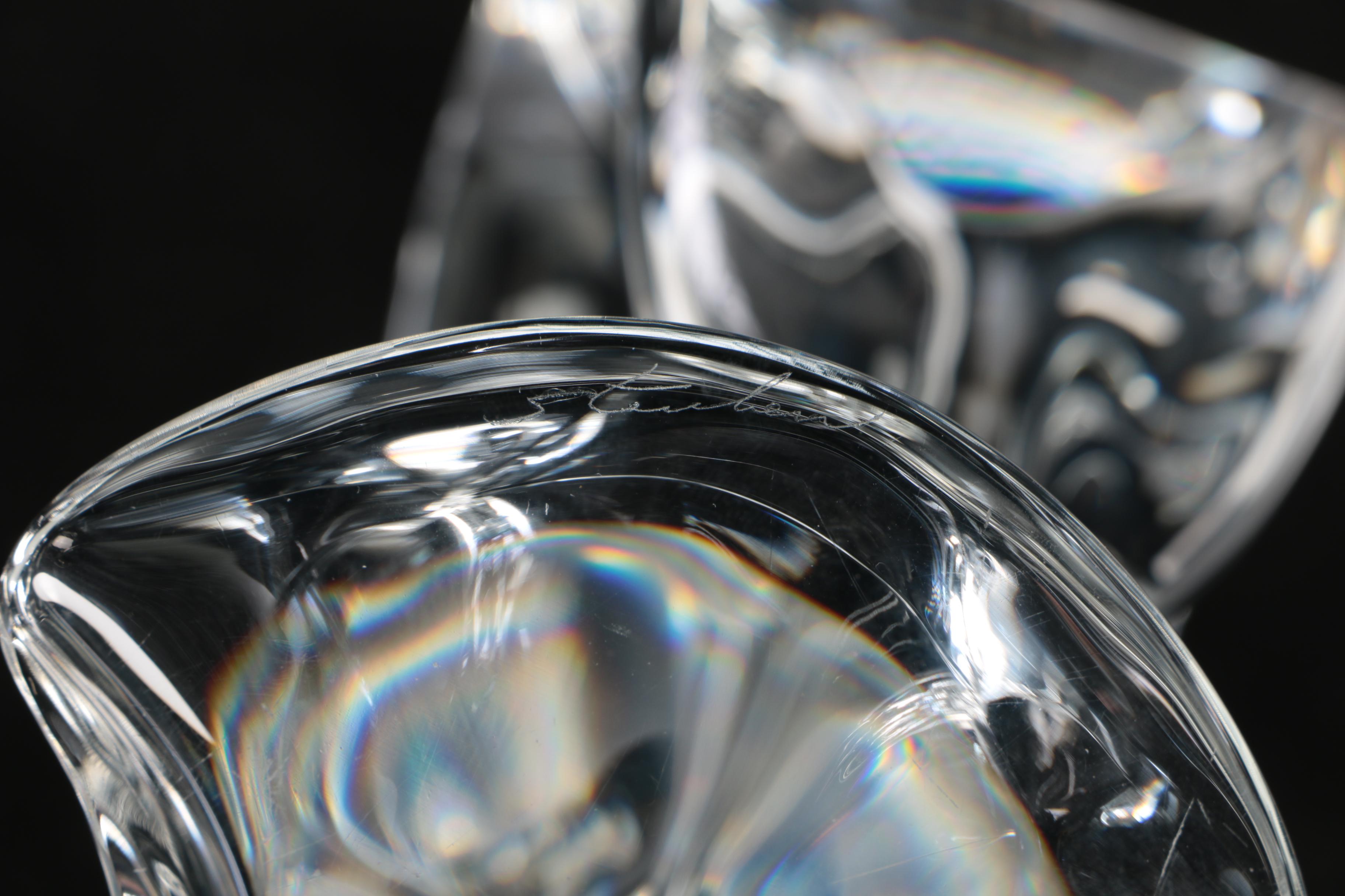 Steuben Art Glass "Rooster" Figurine by Lloyd Atkins, Mid/ Late 20th Century