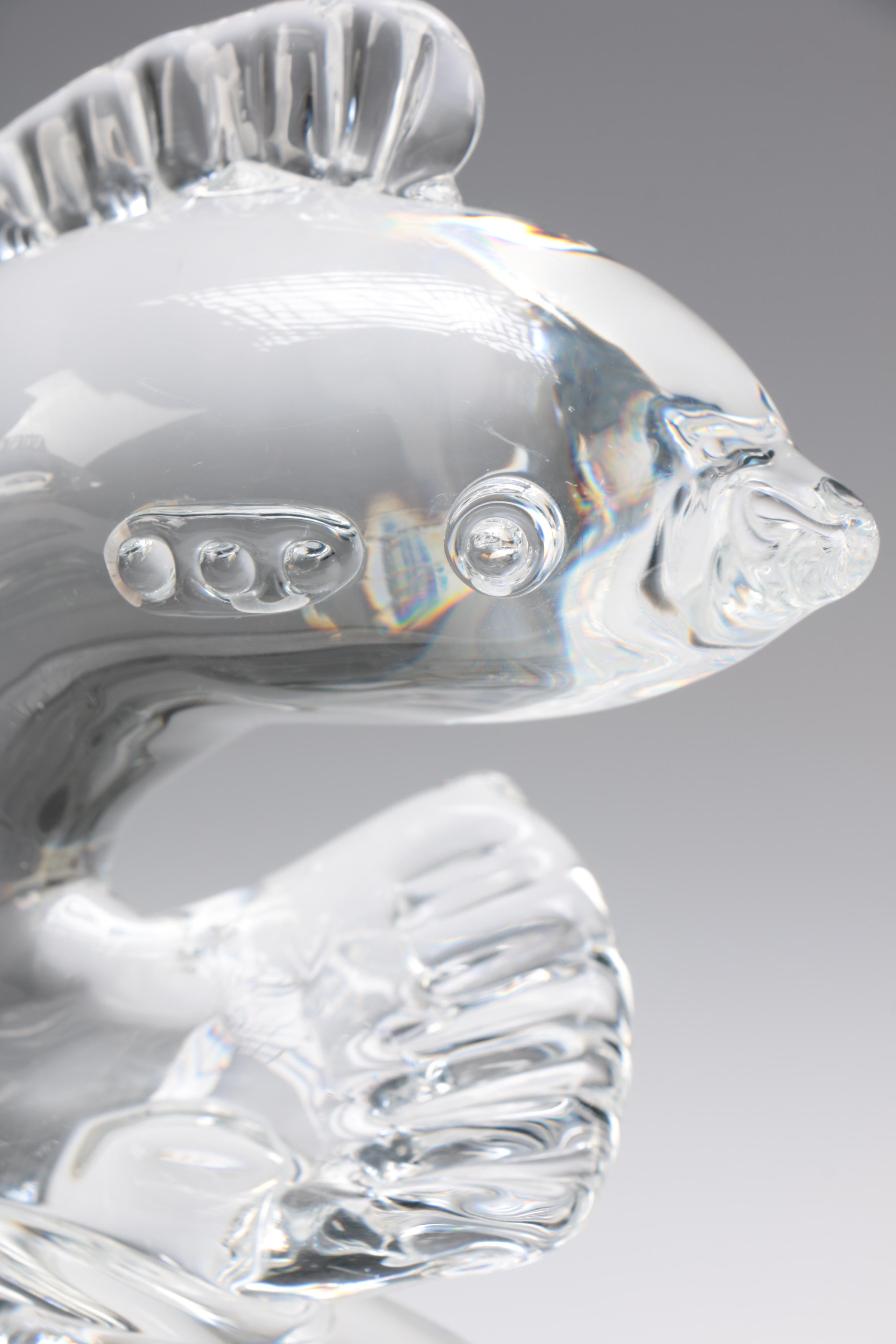 Steuben Art Glass "Dolphin" Bookends, c.1930 - 1940s