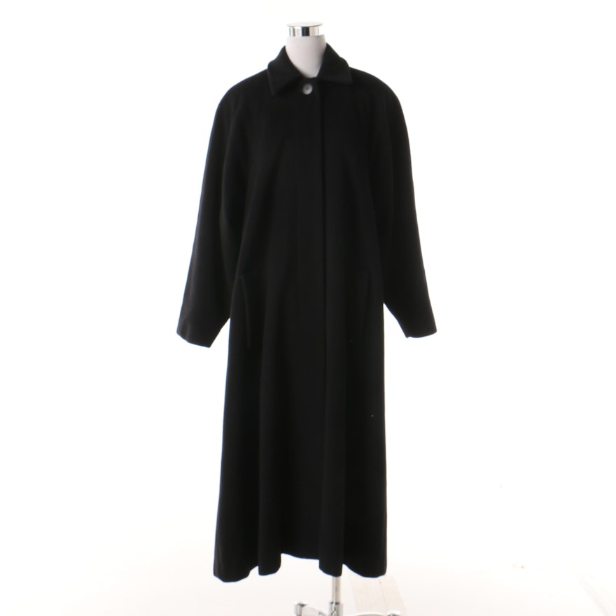 Women's Vintage Christian Dior Black Wool Swing Coat