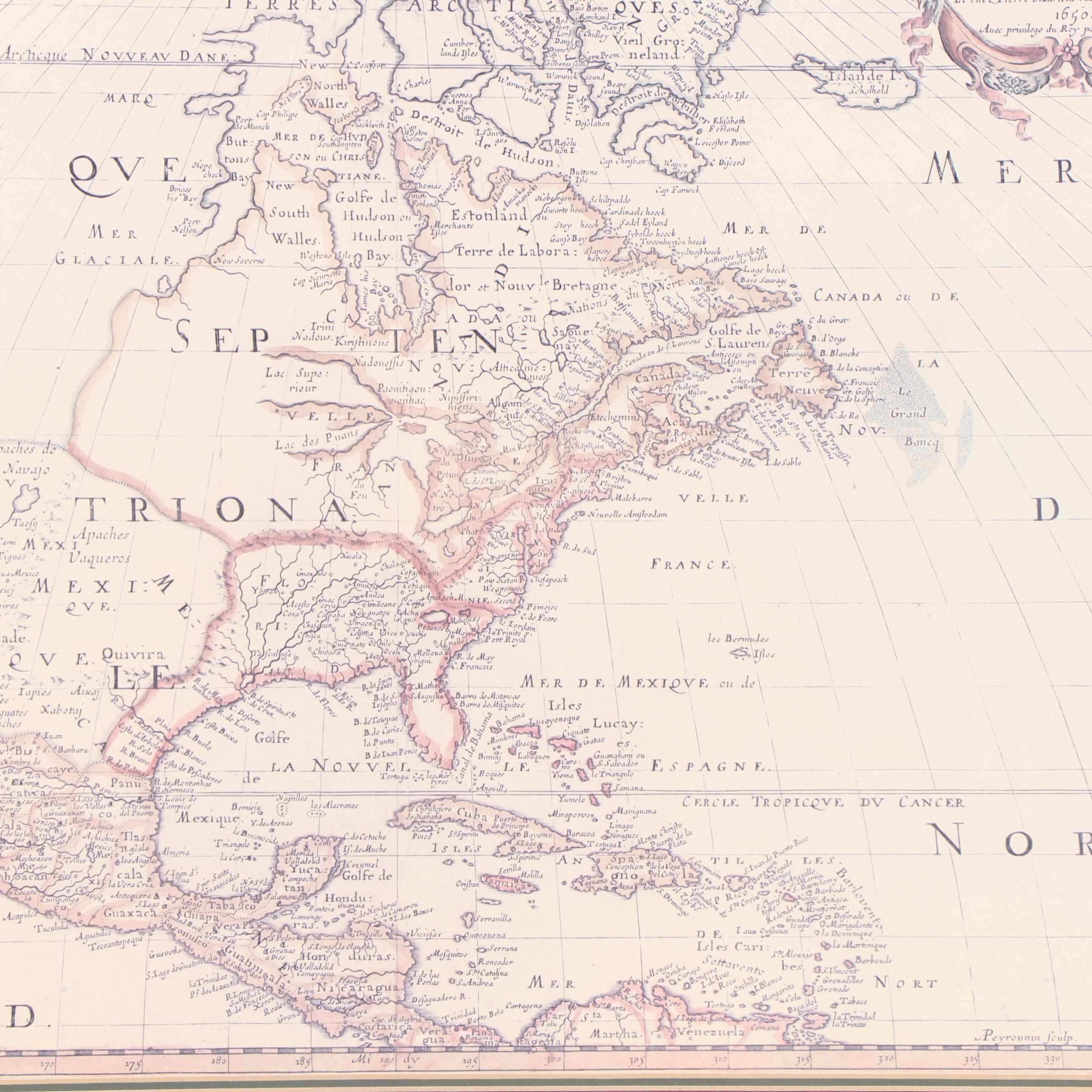 Offset Lithograph After the French Map "Amerique Septentrionale"