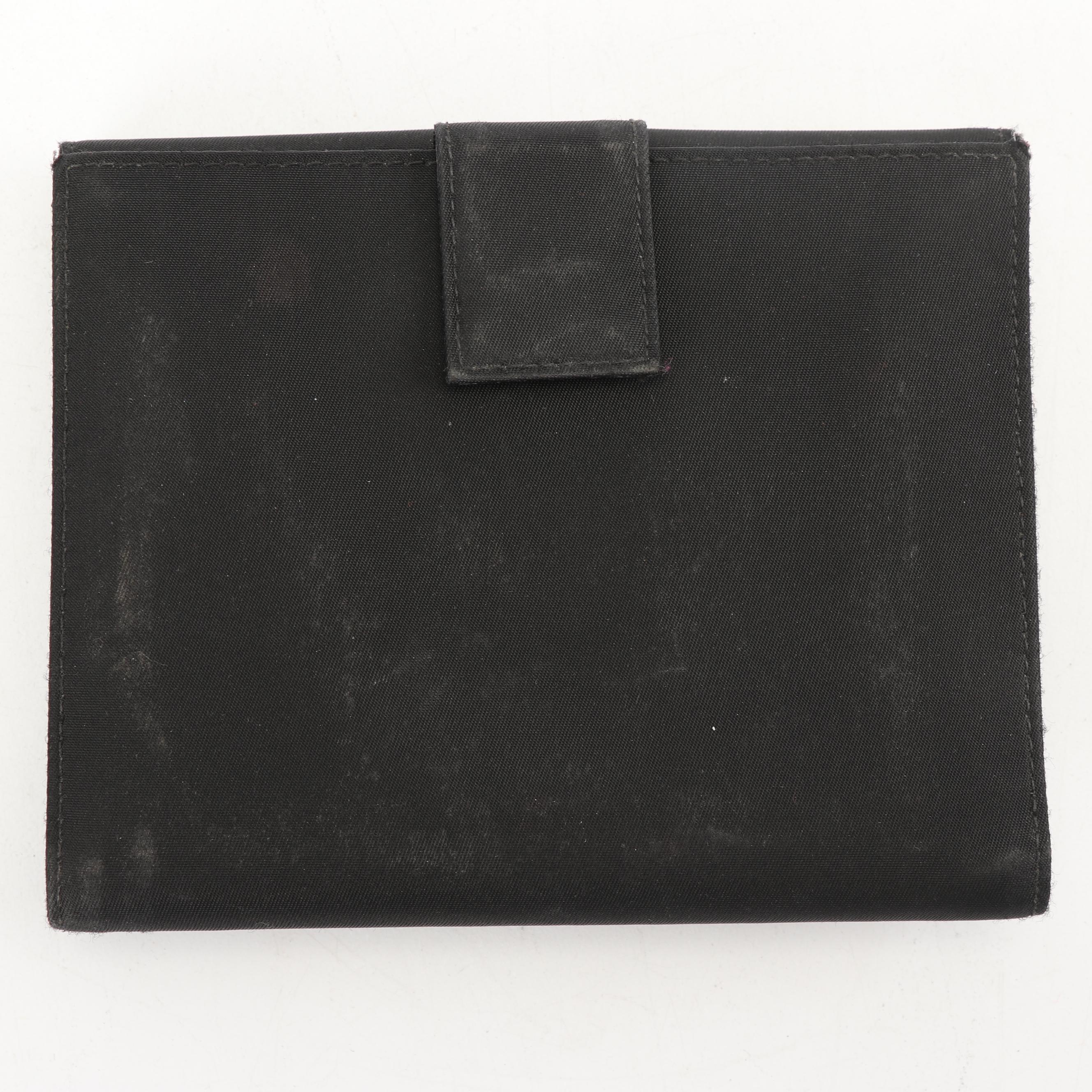 Prada Black Nylon and Saffiano Leather Bifold Wallet