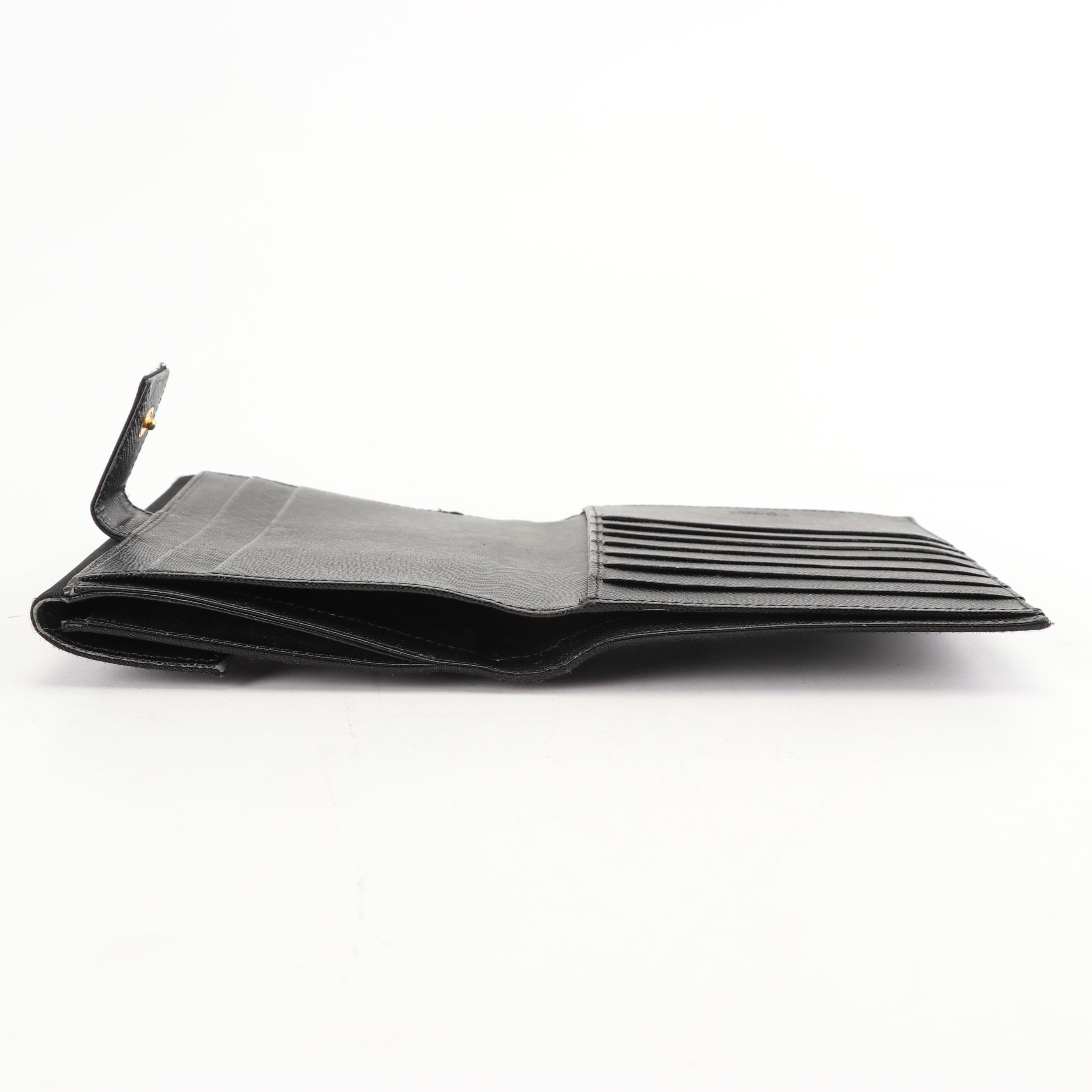 Prada Black Nylon and Saffiano Leather Bifold Wallet