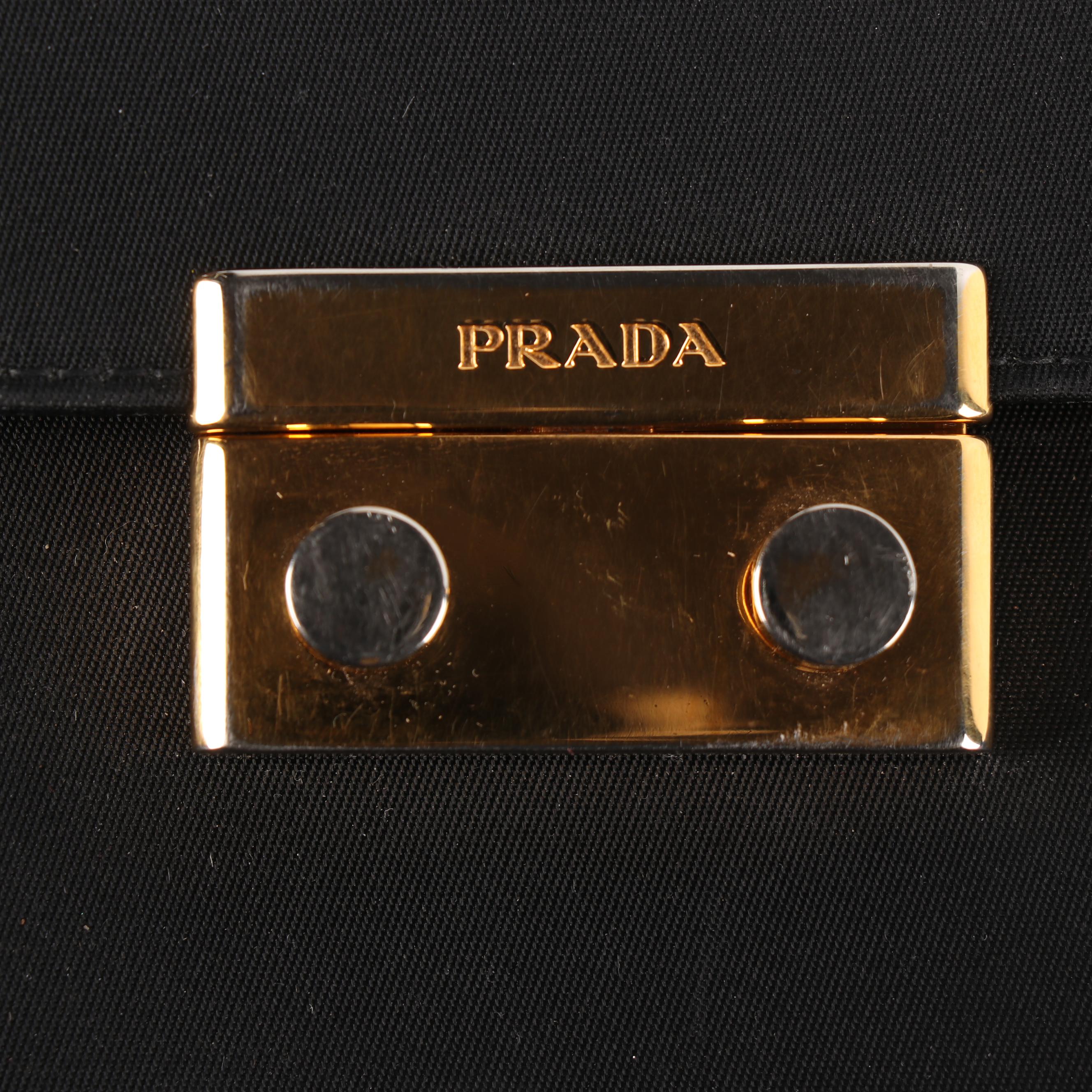 Prada Black Nylon and Saffiano Leather Bifold Wallet