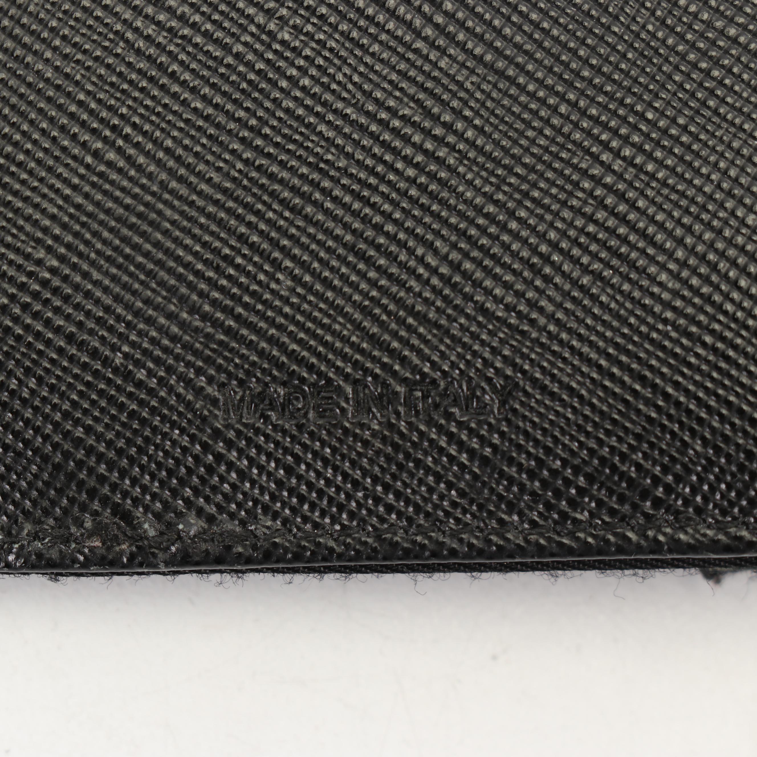 Prada Black Nylon and Saffiano Leather Bifold Wallet