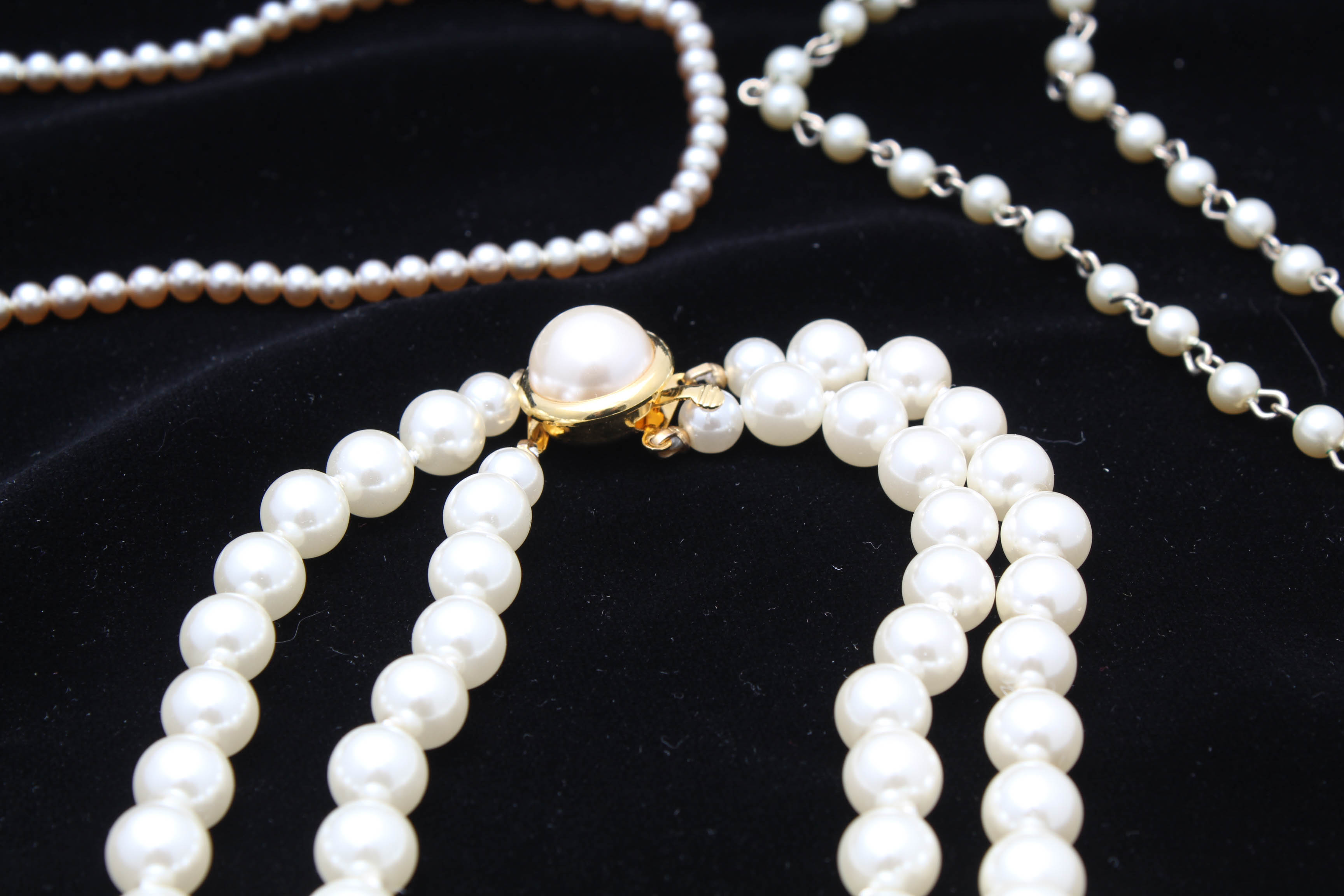 Vintage Costume Pearl Necklaces and Bracelets