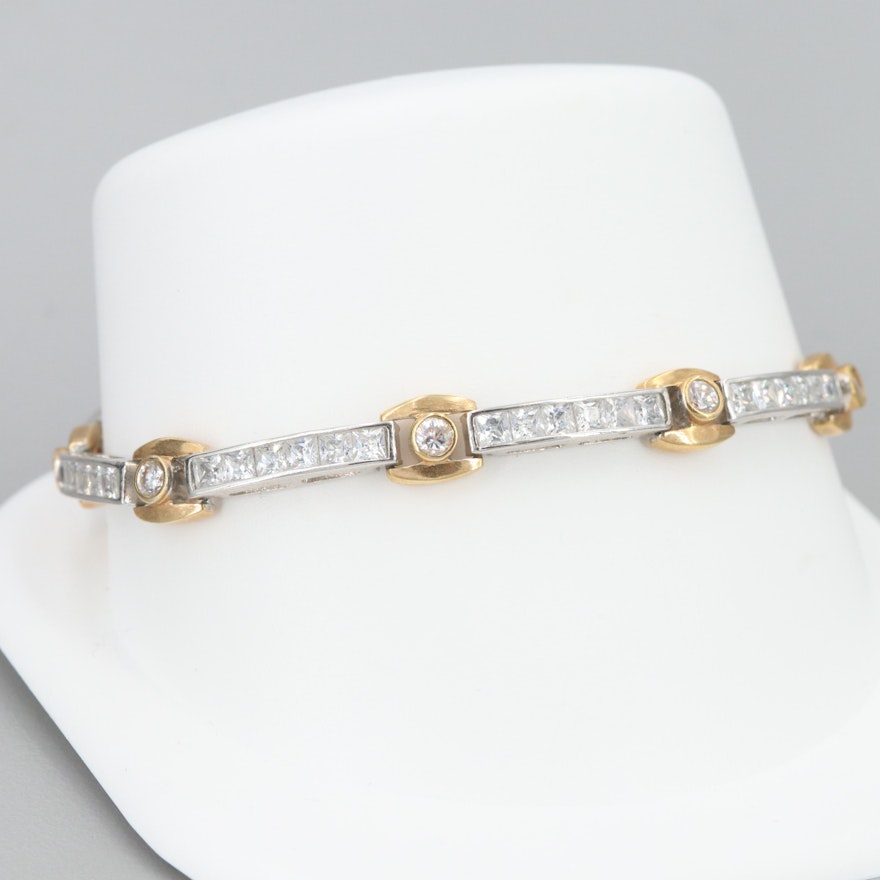 Gold Tone Cubic Zirconia Bracelet