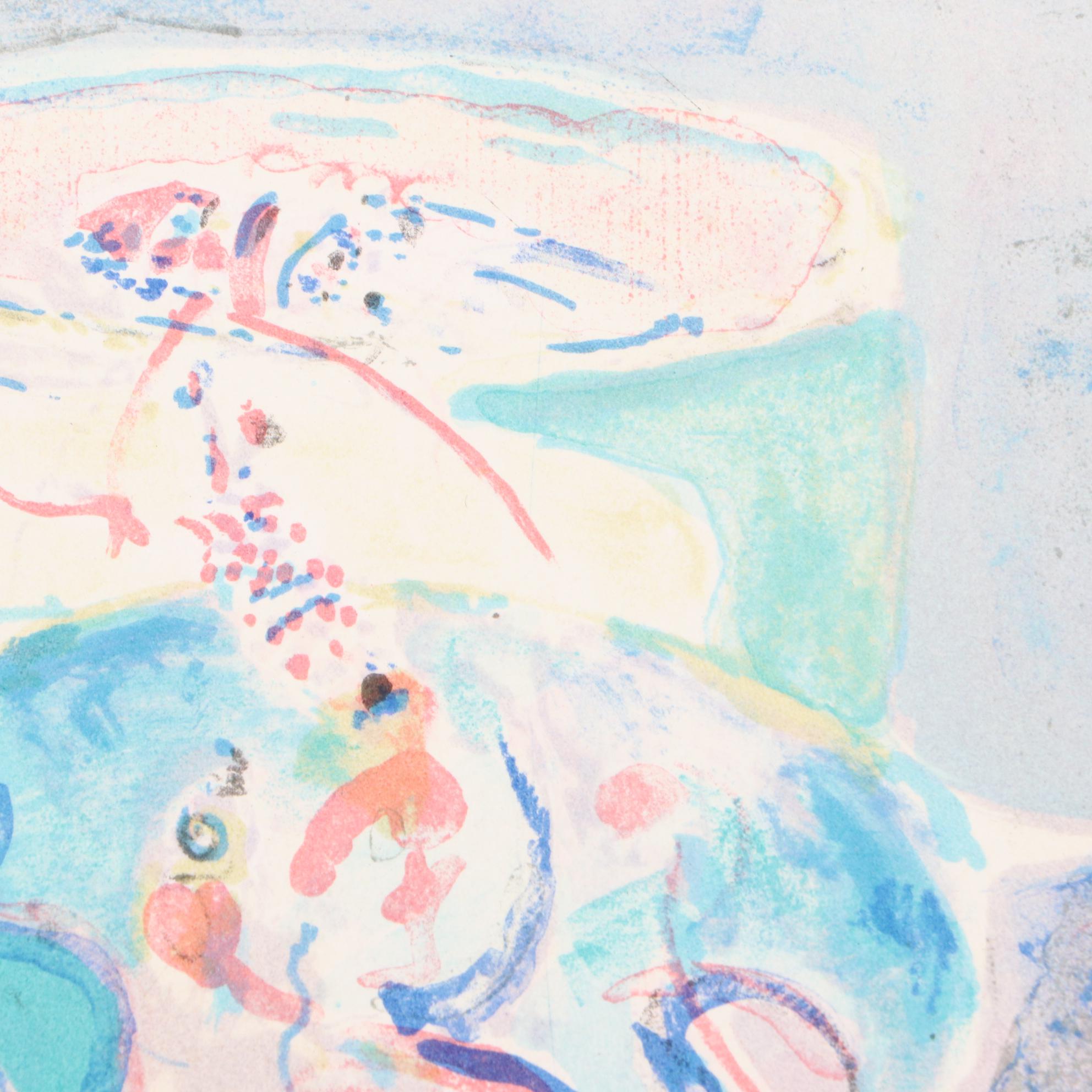 Pierre Lesieur Limited Edition Color Lithograph "Poissonnières à Procida"