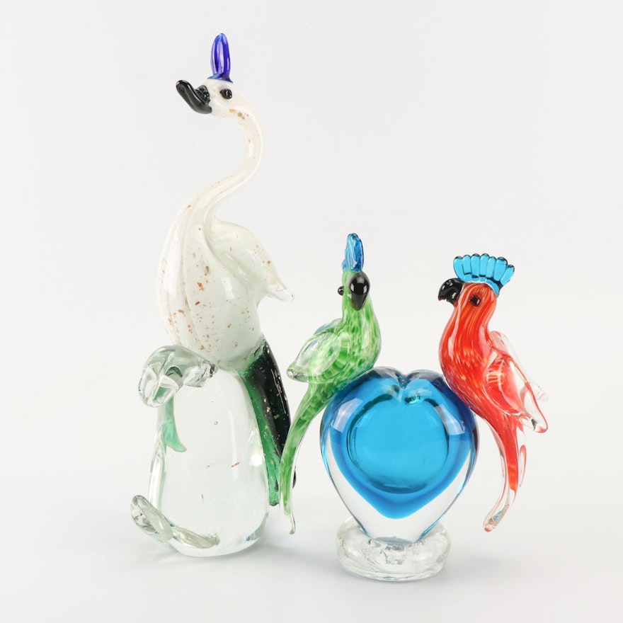 Art Glass Bird Figurines