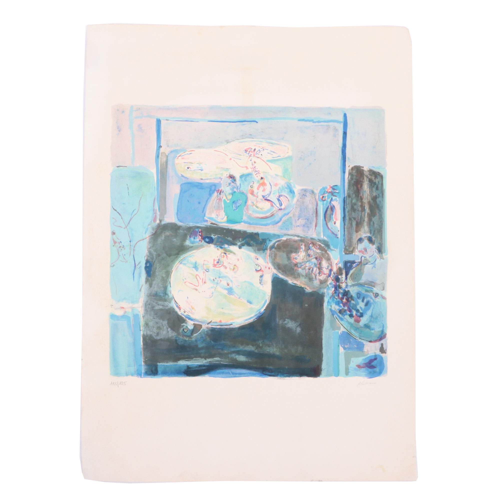 Pierre Lesieur Limited Edition Color Lithograph "Poissonnières à Procida"