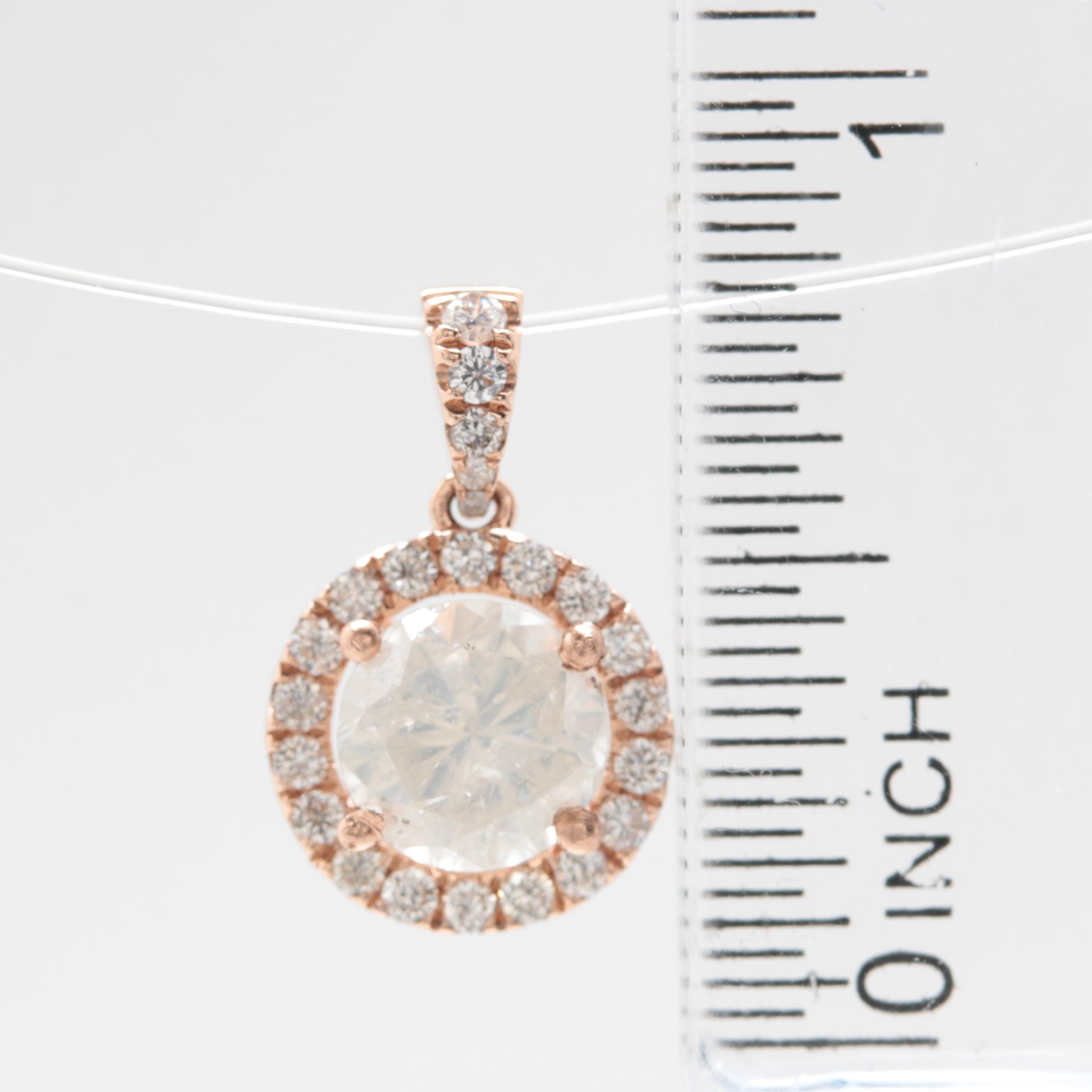 14K Rose Gold 1.78 CTW Diamond Pendant