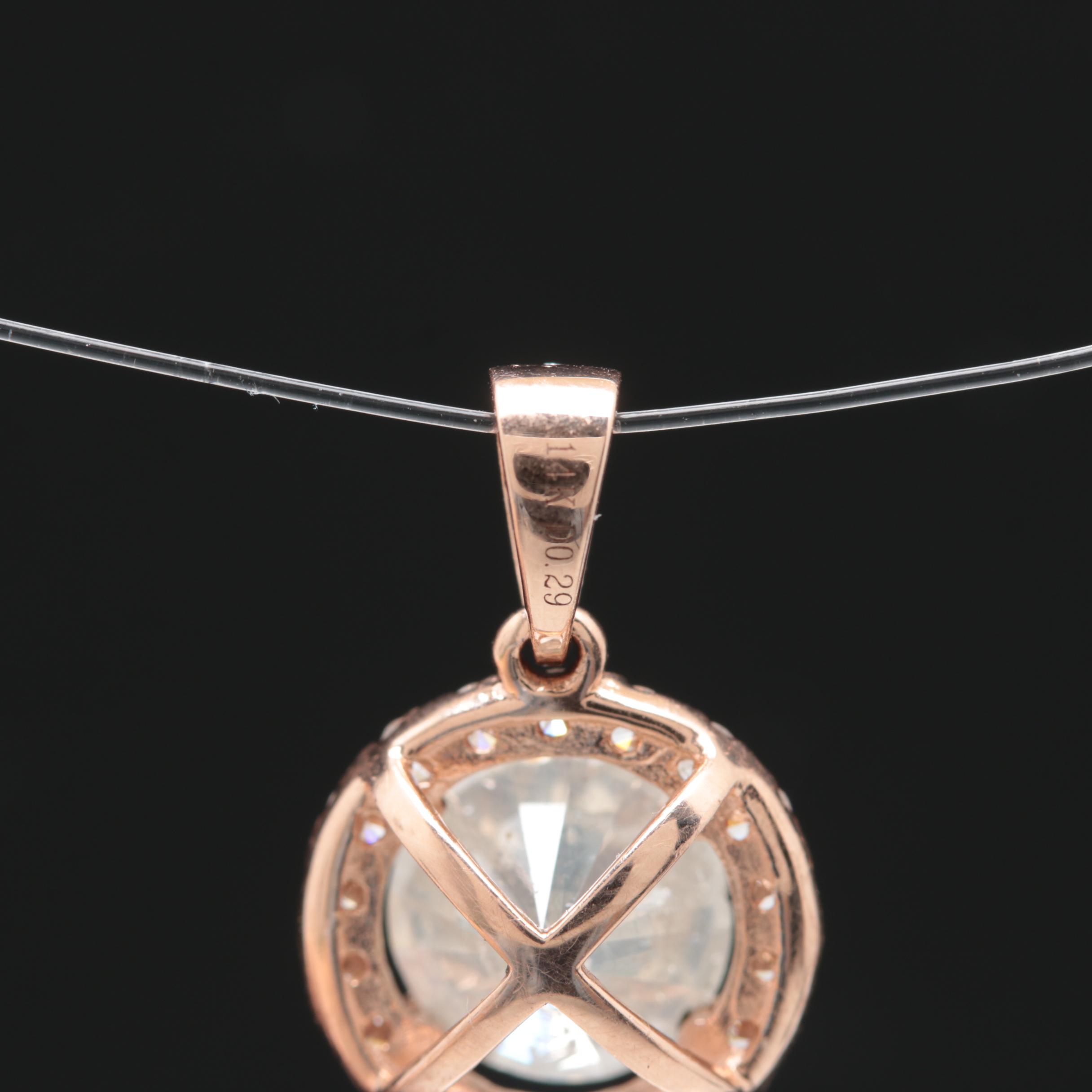 14K Rose Gold 1.78 CTW Diamond Pendant