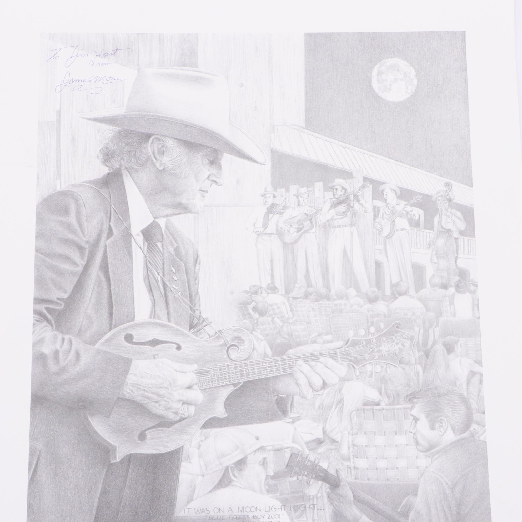 Two Willard Gayheart Signed Limited Prints of Blue Grass Legend Bill Monroe