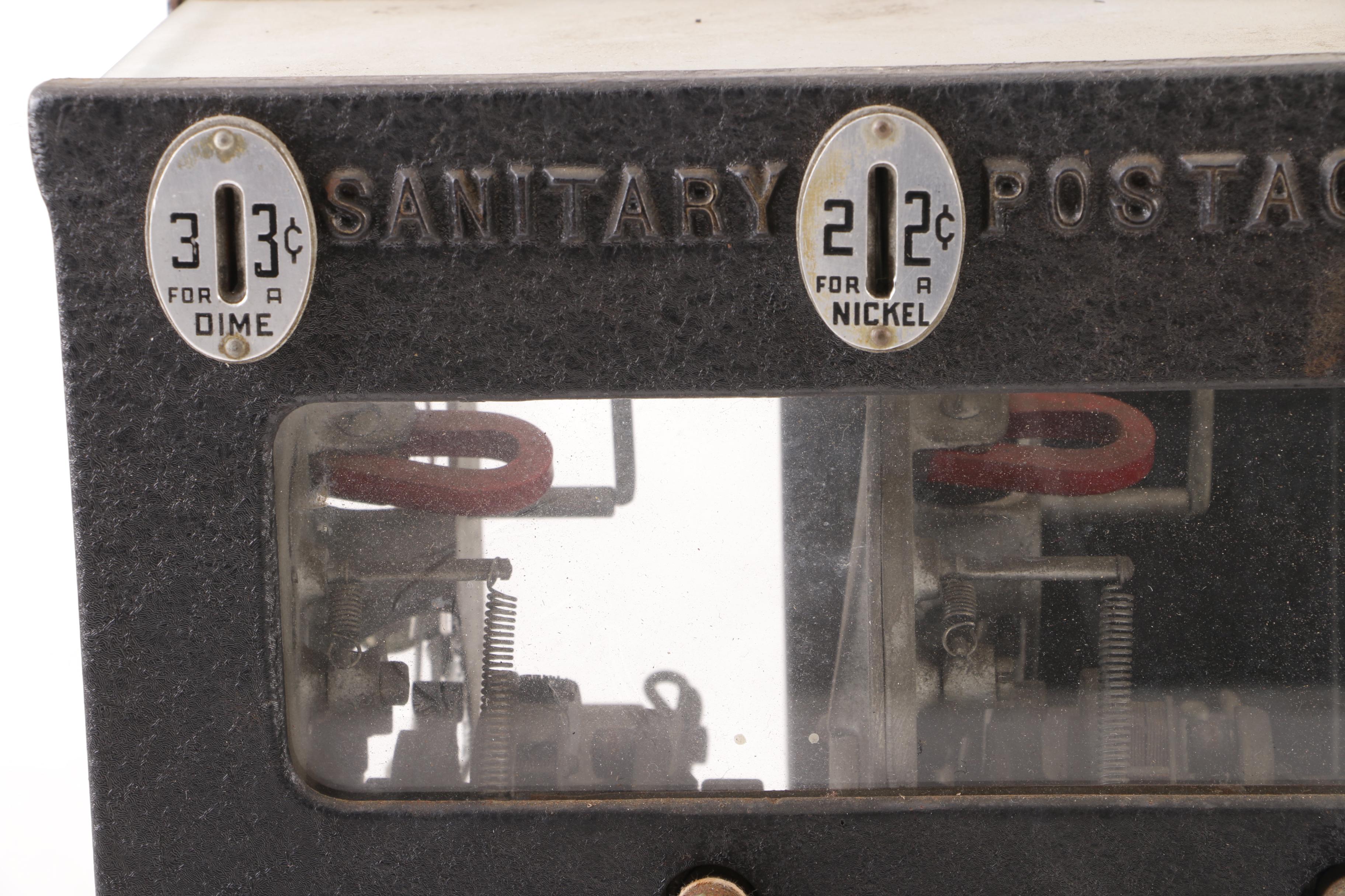 Schermack Products Sanitary Postage Station Stamp Dispenser, Early 20th Century