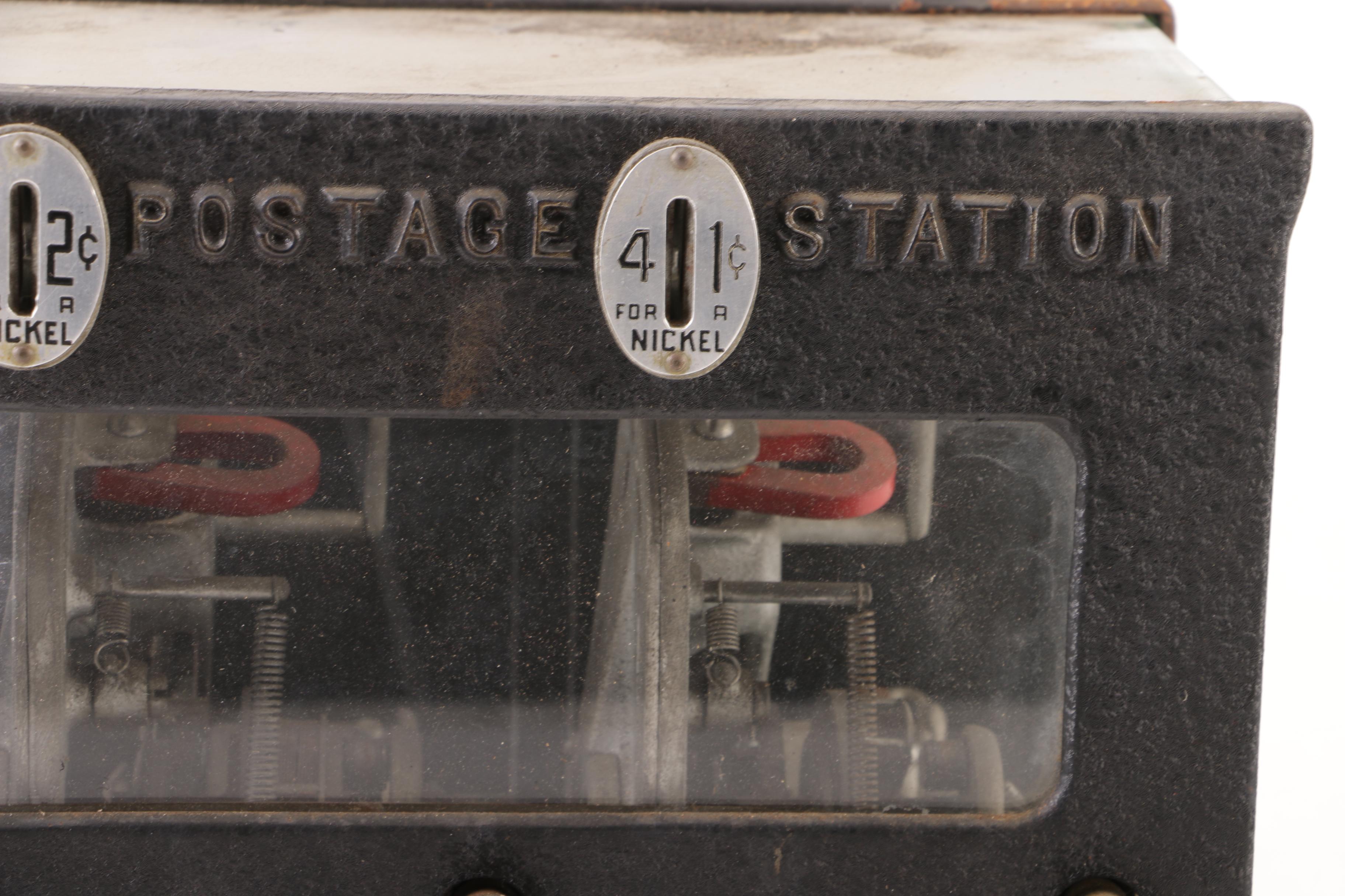 Schermack Products Sanitary Postage Station Stamp Dispenser, Early 20th Century