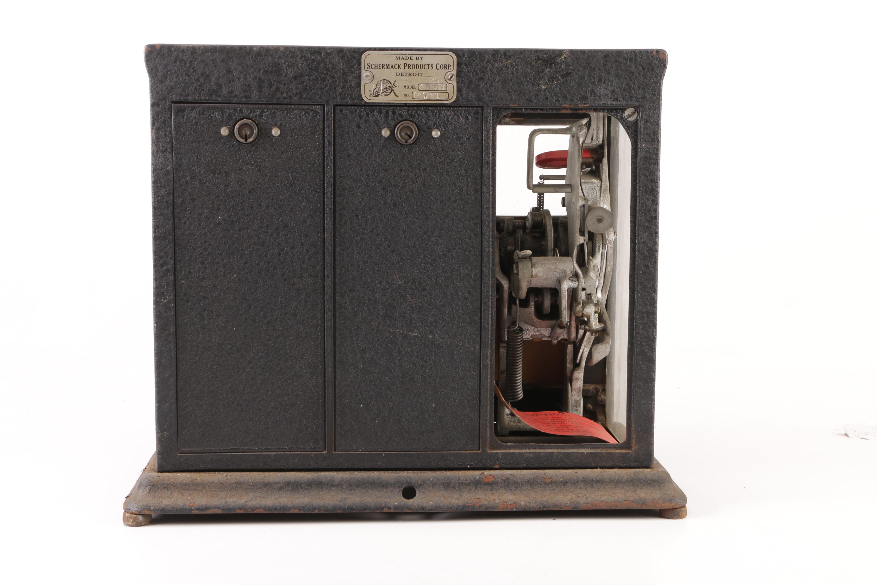 Schermack Products Sanitary Postage Station Stamp Dispenser, Early 20th Century