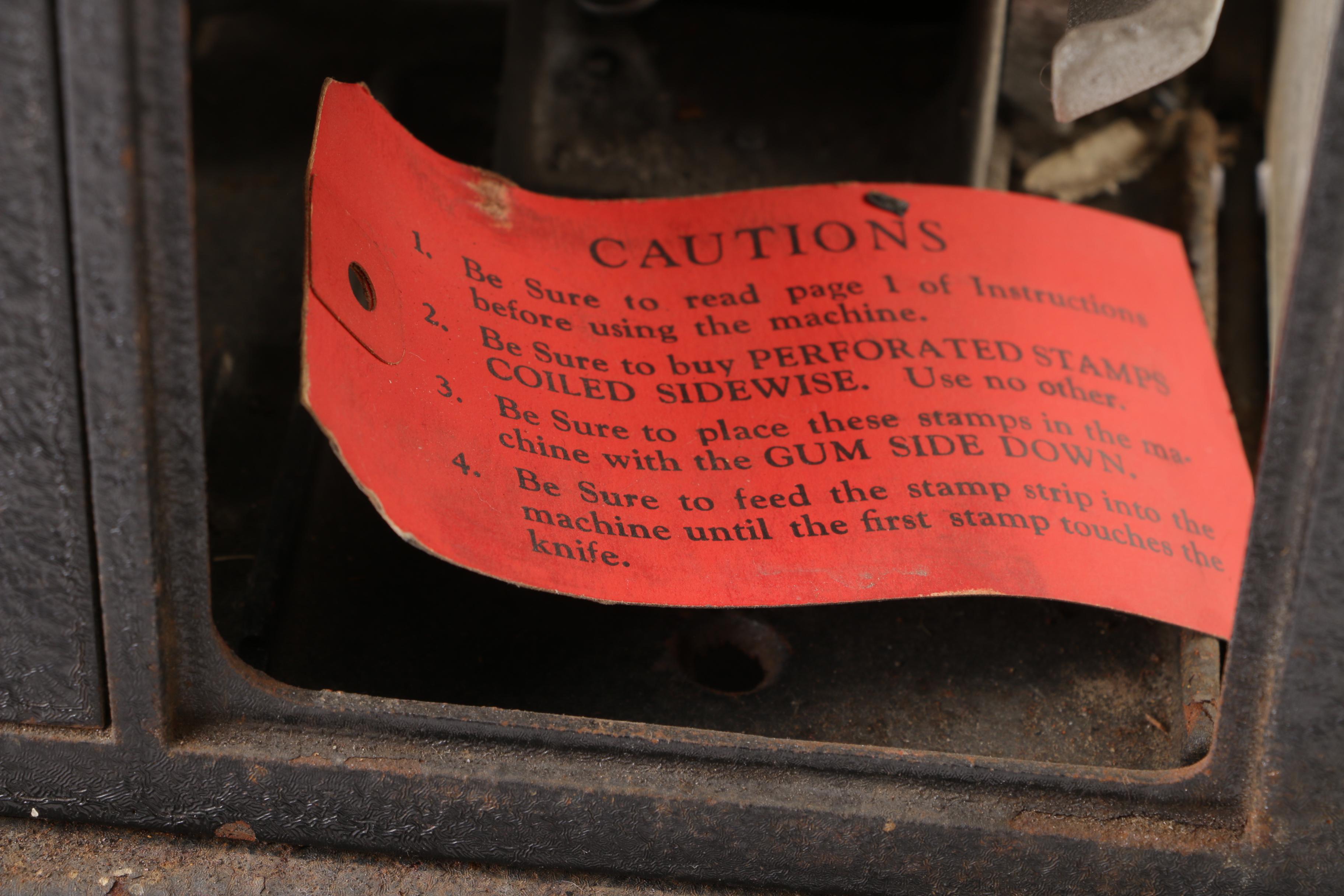 Schermack Products Sanitary Postage Station Stamp Dispenser, Early 20th Century