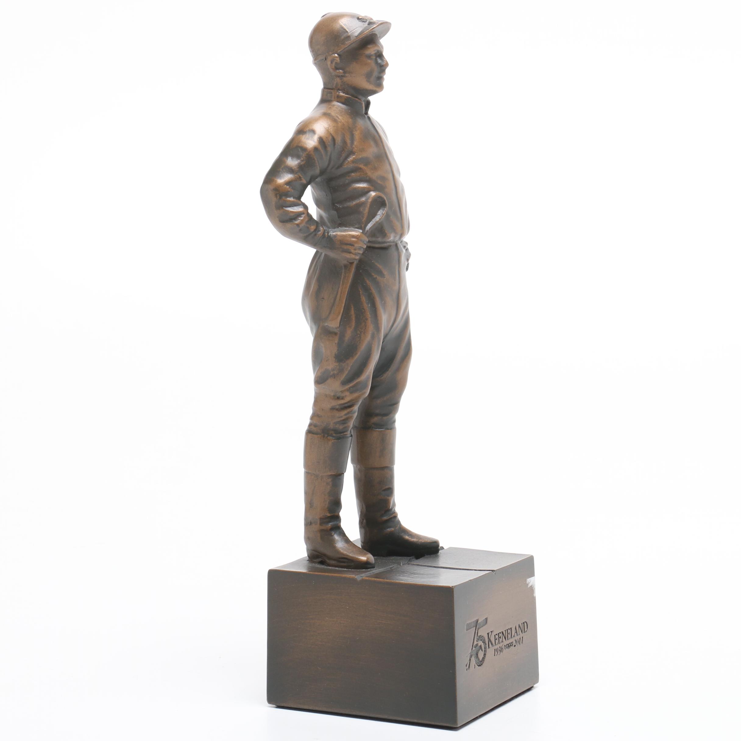 Commemorative 2011 "75th Anniversary" Keeneland Race Track Jockey Statue
