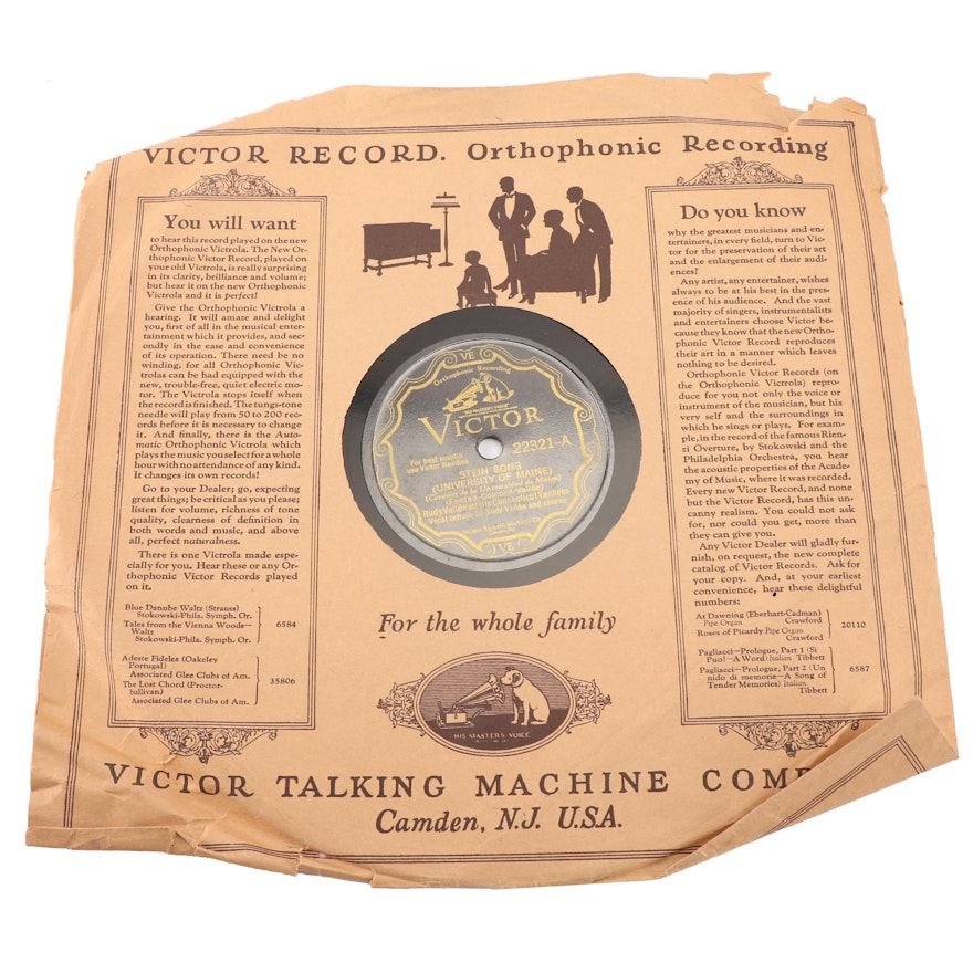 Rudy Vallée and His Connecticut Yankees "Stein Song/St. Louis Blues" Record