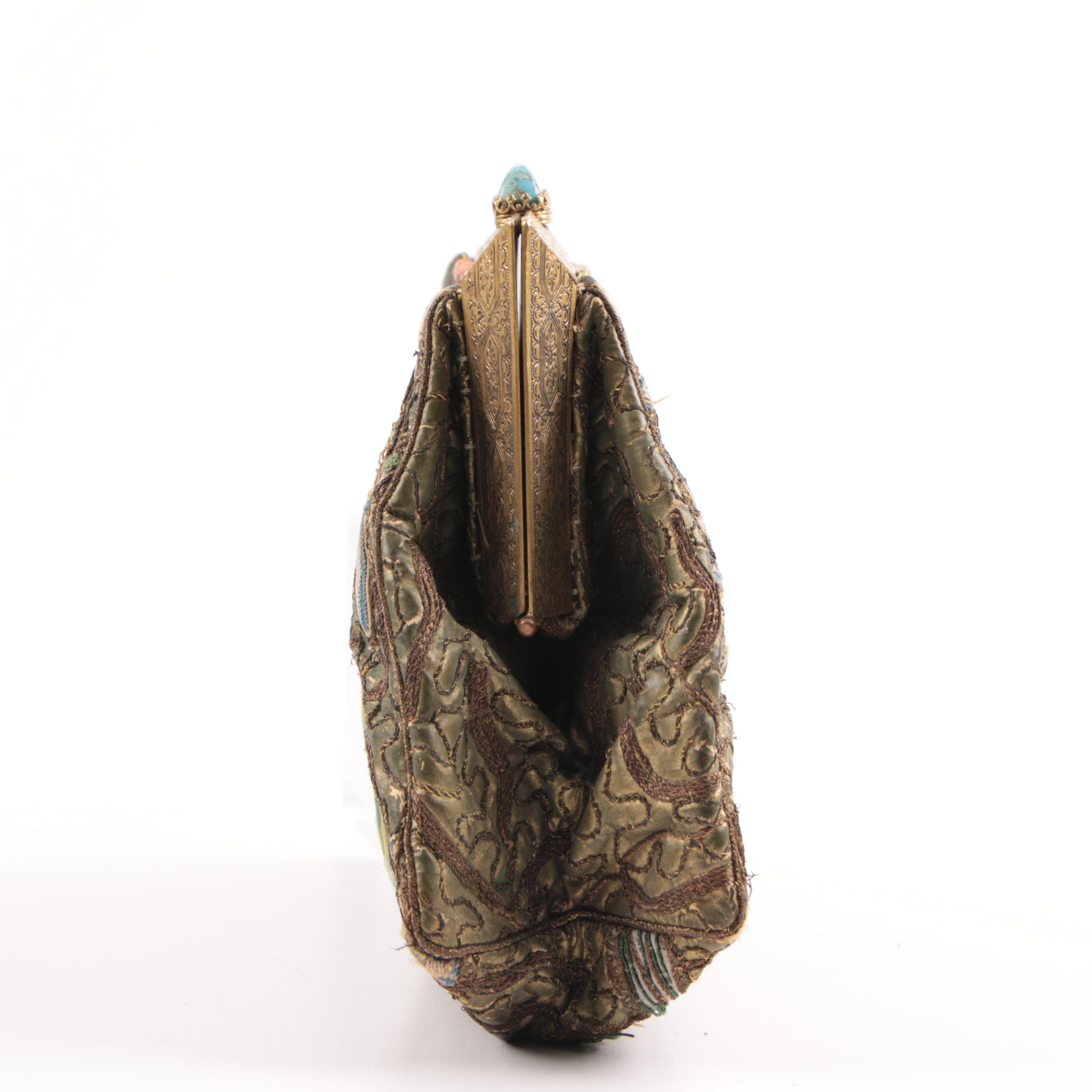 Chinese Silk Purse with "Forbidden Knot" Embroidery, Republic