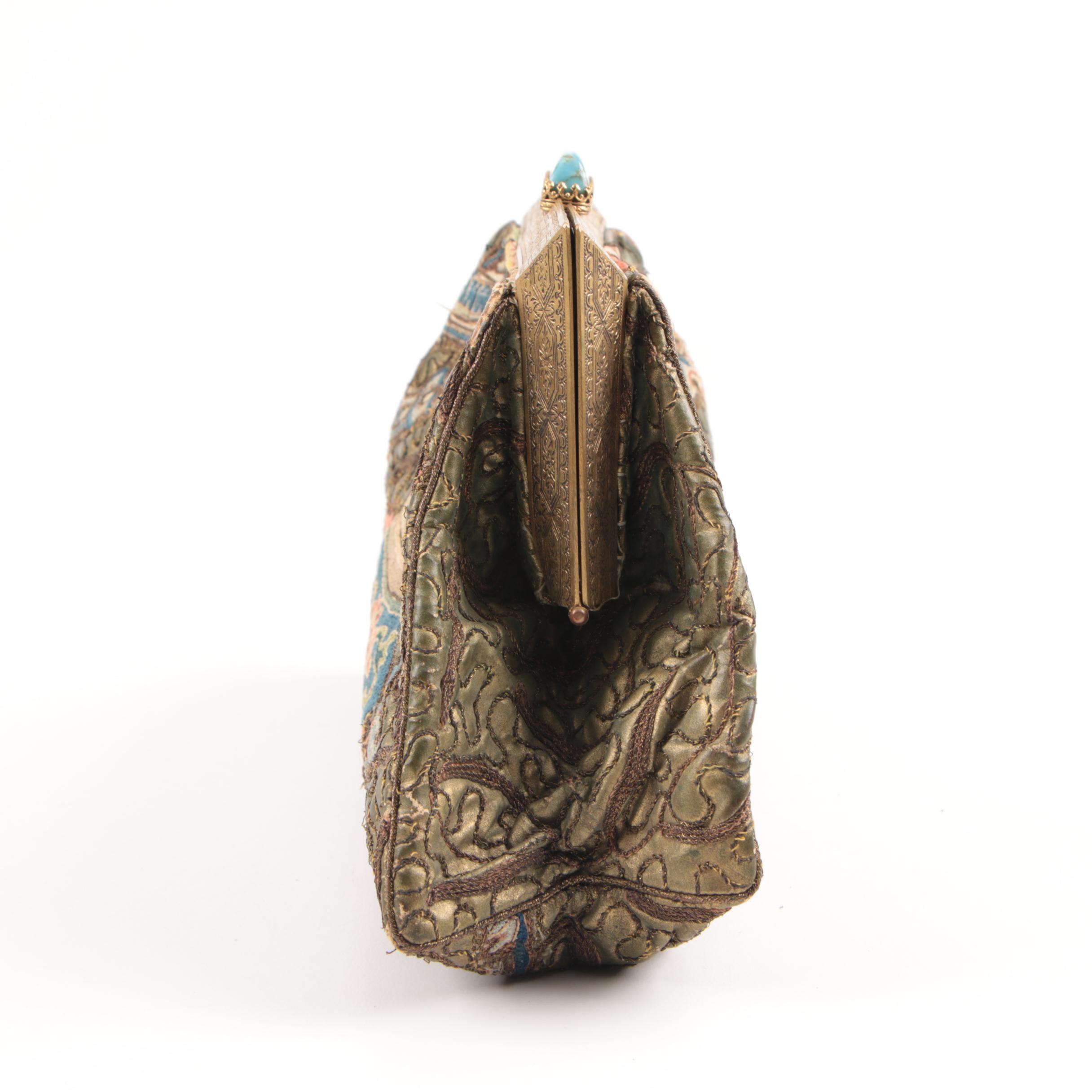 Chinese Silk Purse with "Forbidden Knot" Embroidery, Republic