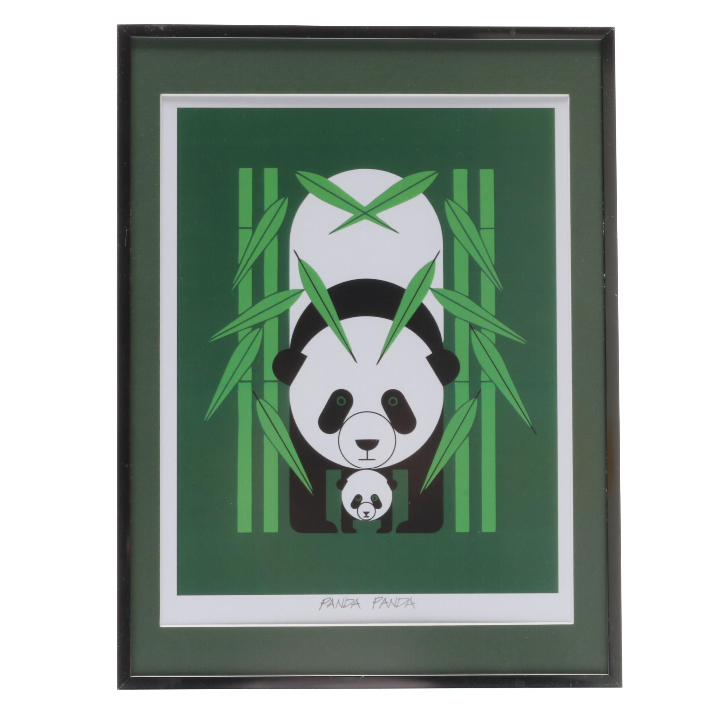 Offset Lithograph after Charley Harper "Panda Panda"