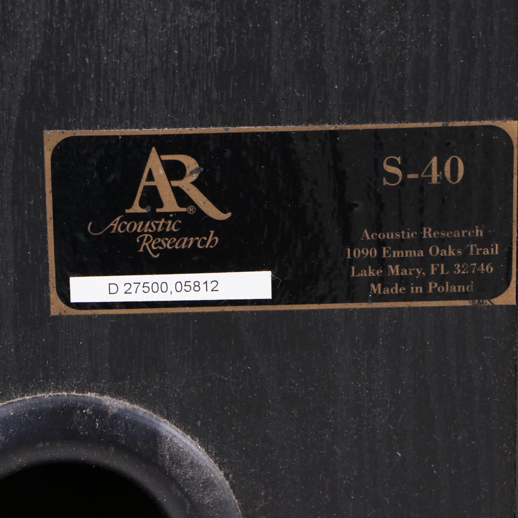 Acoustic Research S-40 Speakers