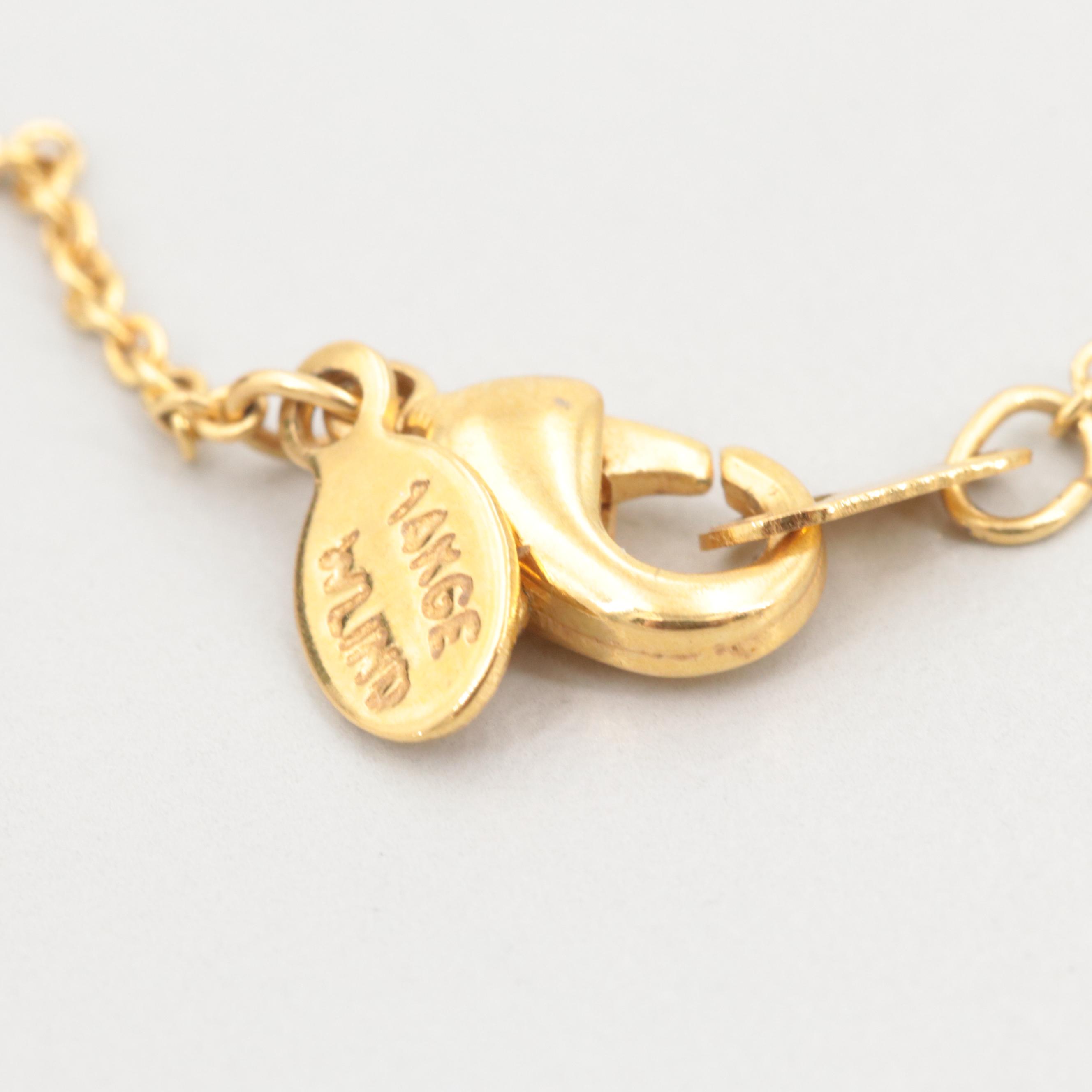 Gold Tone Chi-Rho Cross Pendant Necklace