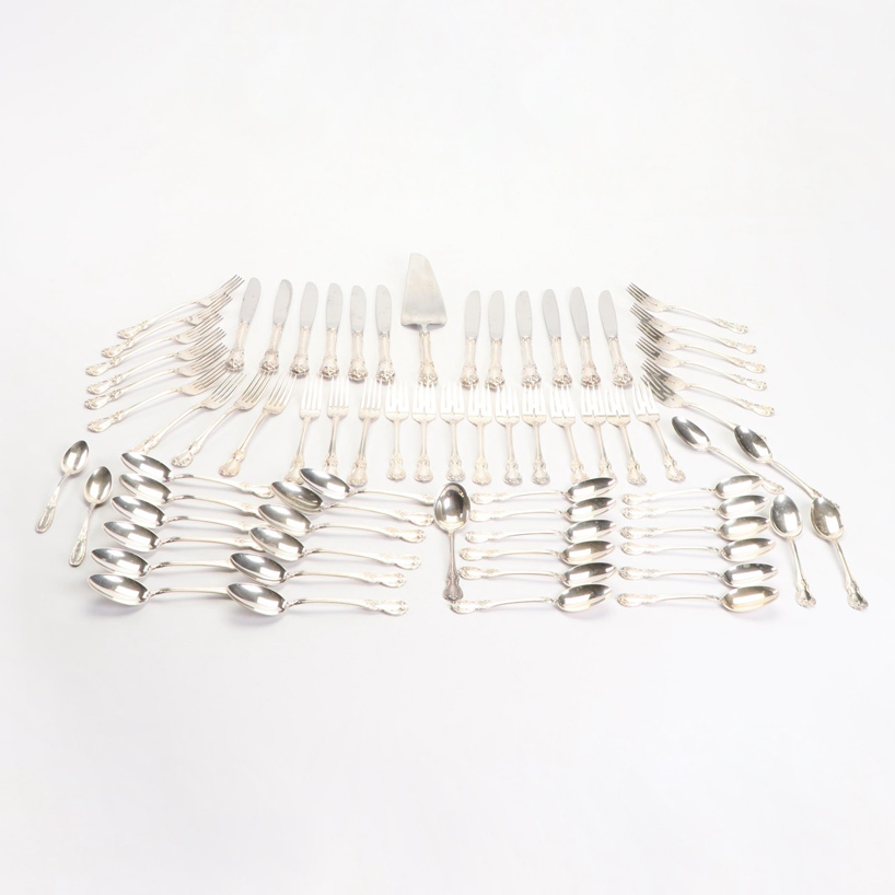 Towle "Old Master" Sterling Flatware with Eugen Marcus 800 Silver Teaspoons