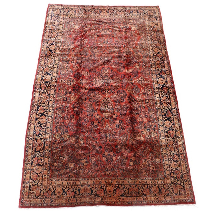 Hand-Knotted Persian Sarouk Room-Sized Rug