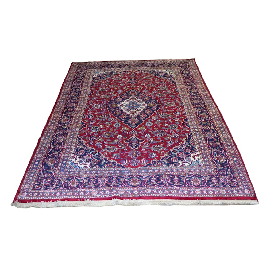 Hand-Knotted Persian Ardekan Kashan Wool Rug