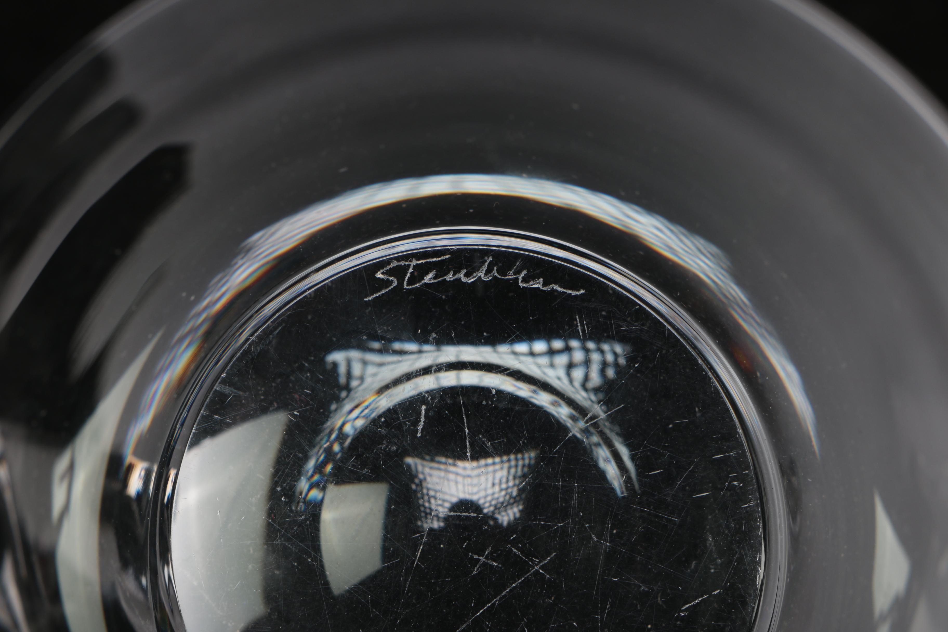 Inka Benton for Steuben Art Glass Ram's Head Candy Dishes, Circa Early 1940s