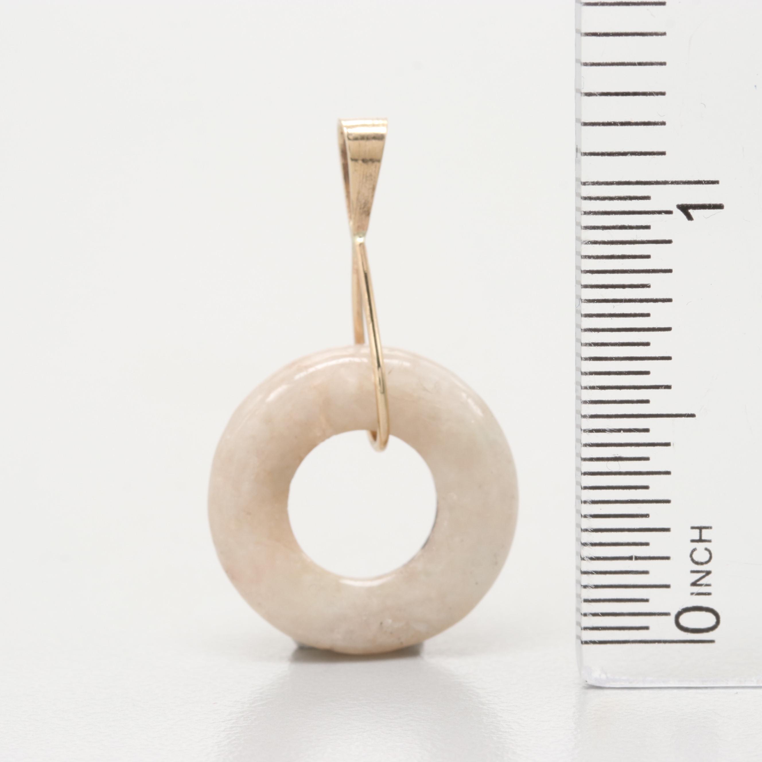 14K Yellow Gold Jadeite Pendant