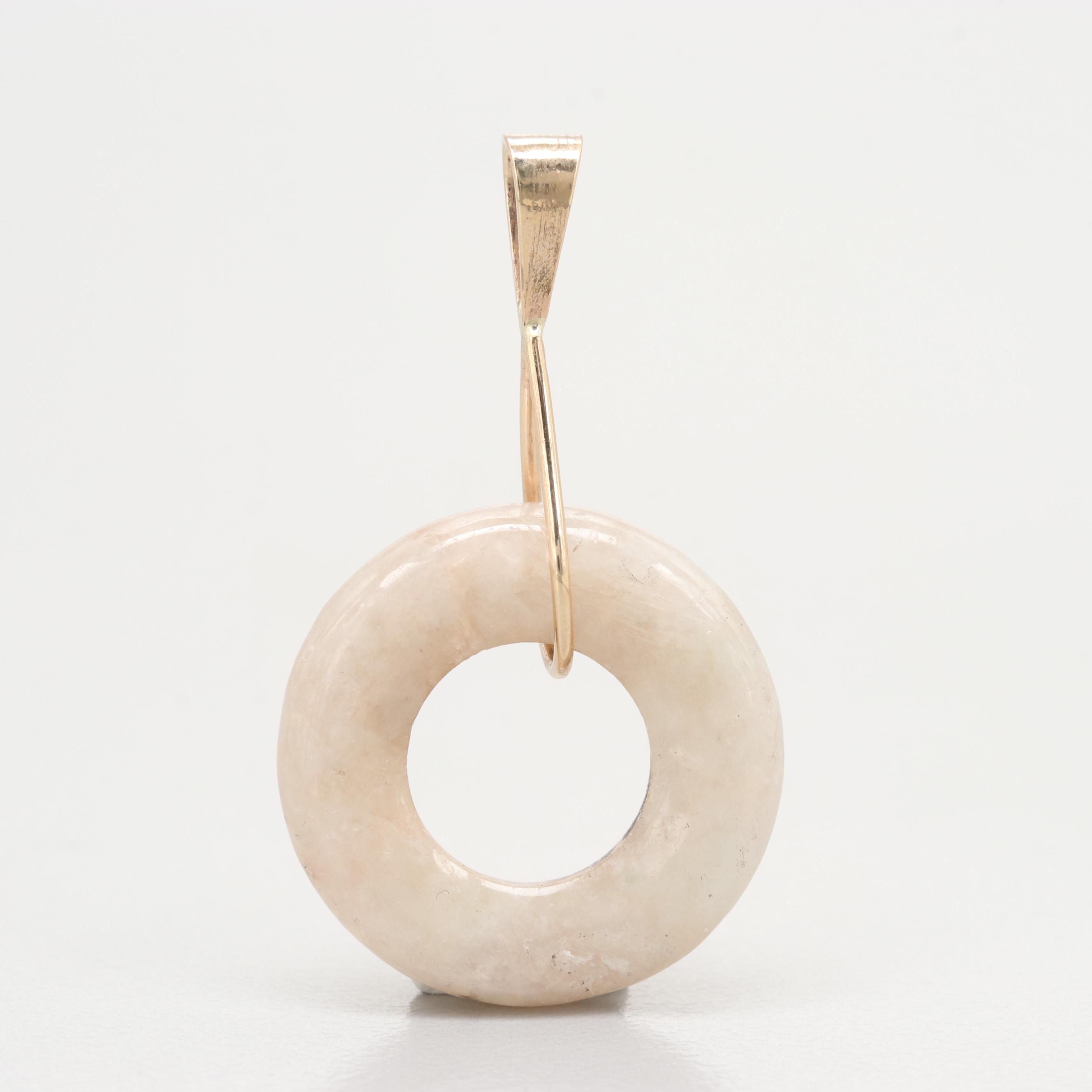 14K Yellow Gold Jadeite Pendant