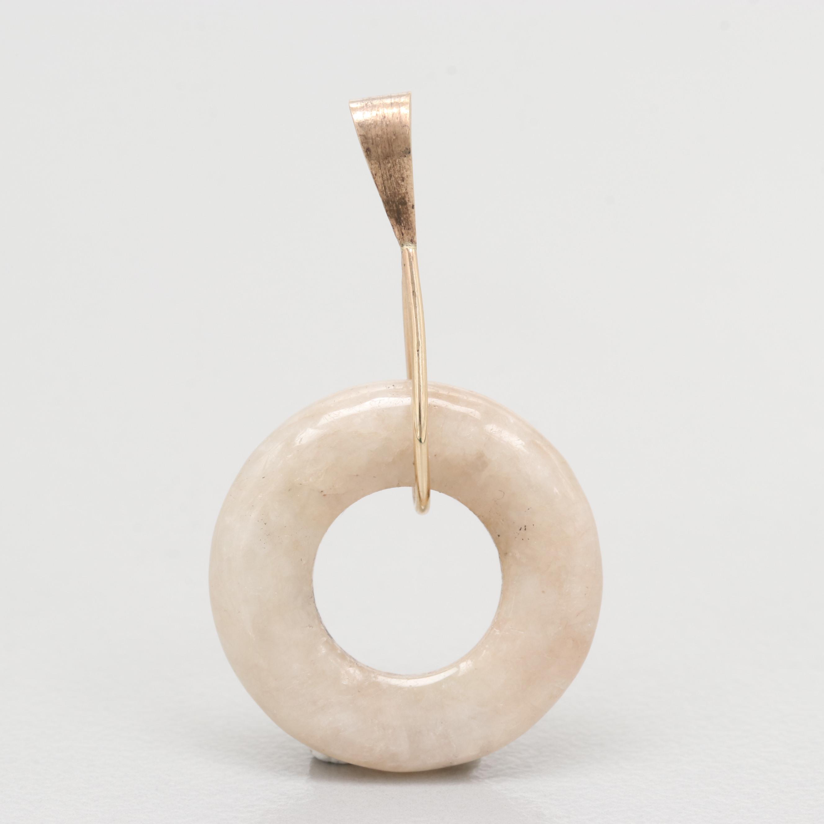 14K Yellow Gold Jadeite Pendant