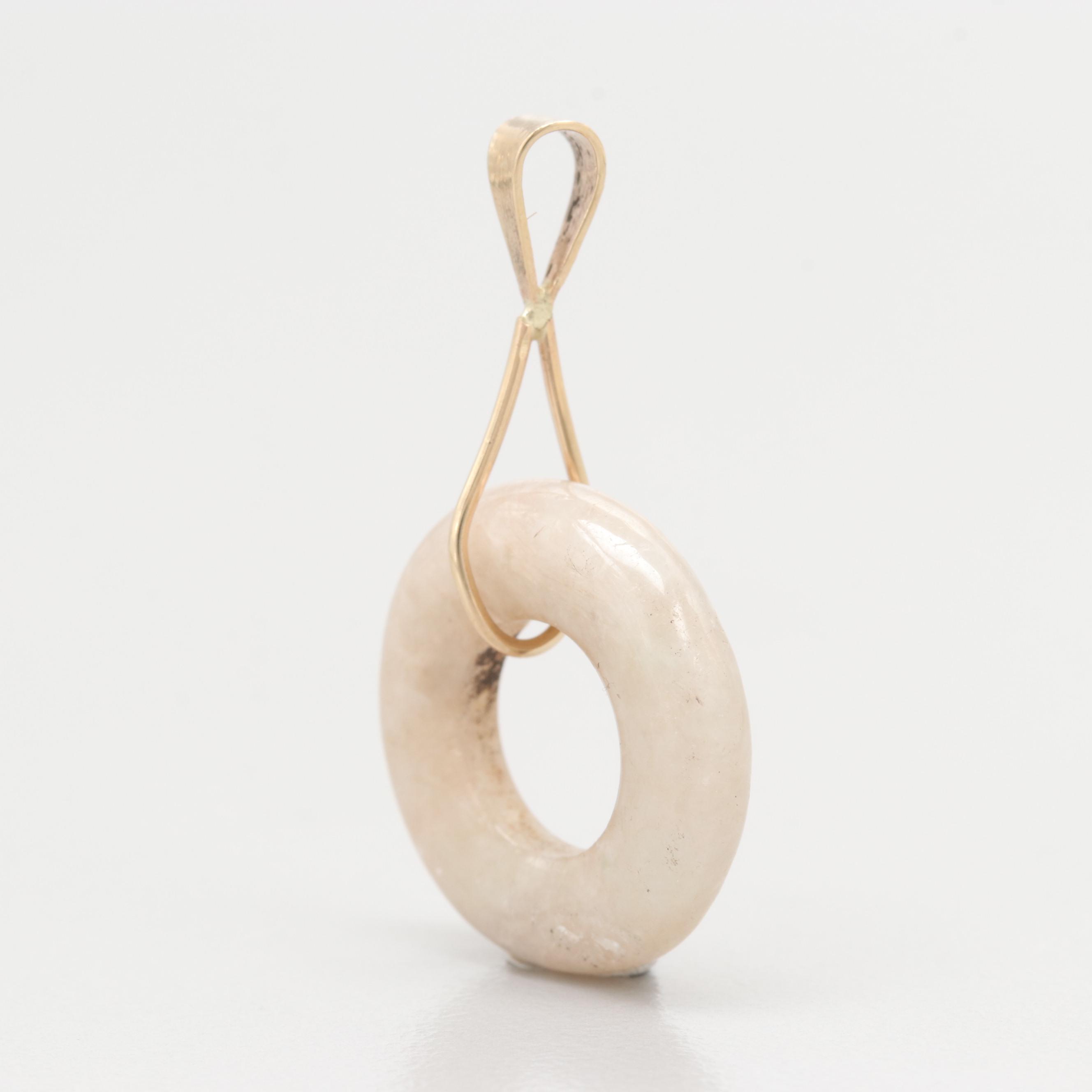 14K Yellow Gold Jadeite Pendant