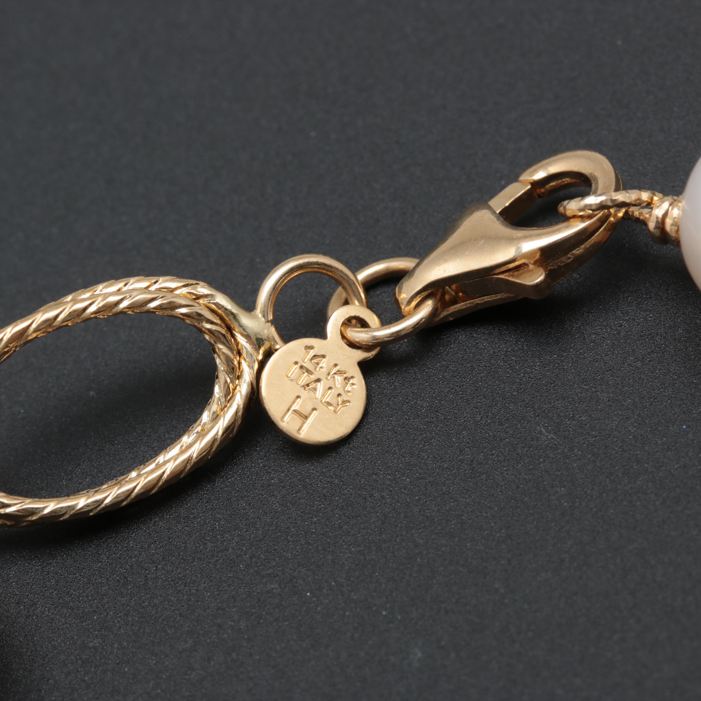 14K Yellow Gold Cultured Pearl Bracelet