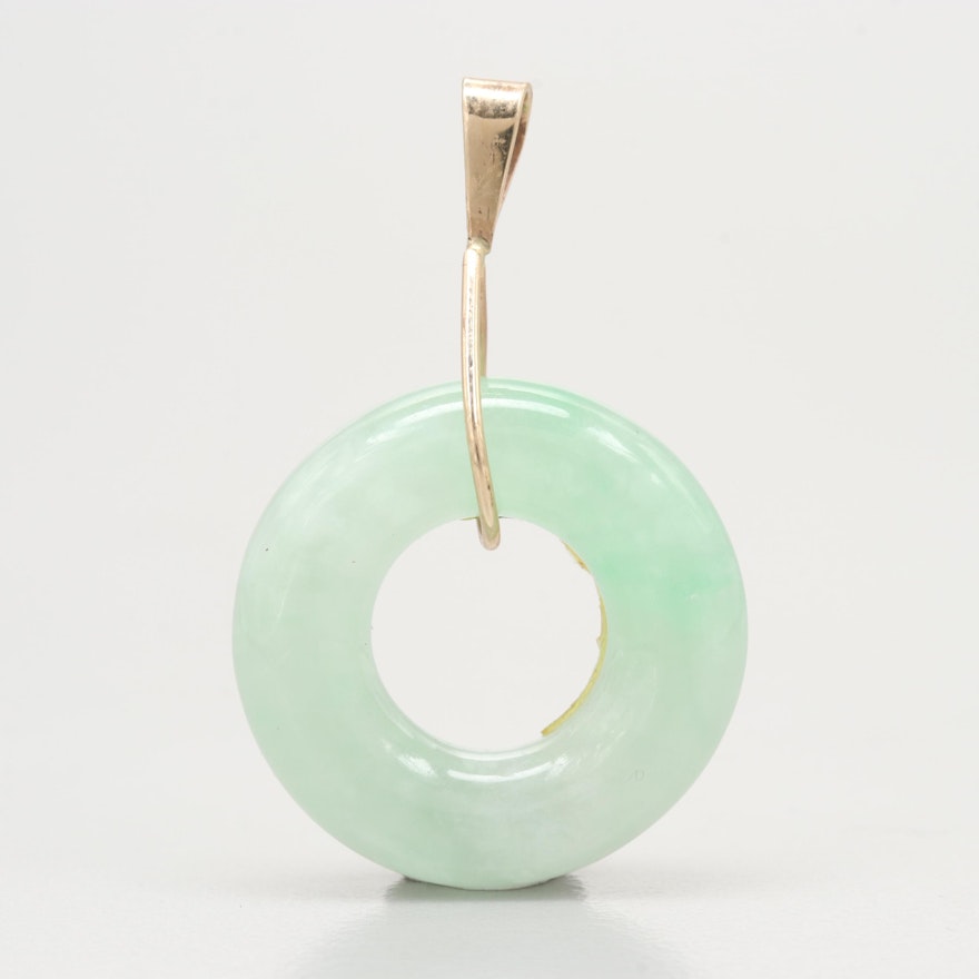 14K Yellow Gold Jadeite Pendant