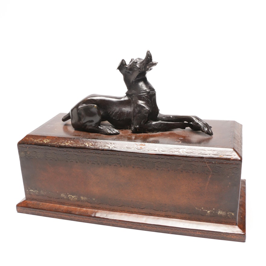 Bronze-Tone Dog Statue