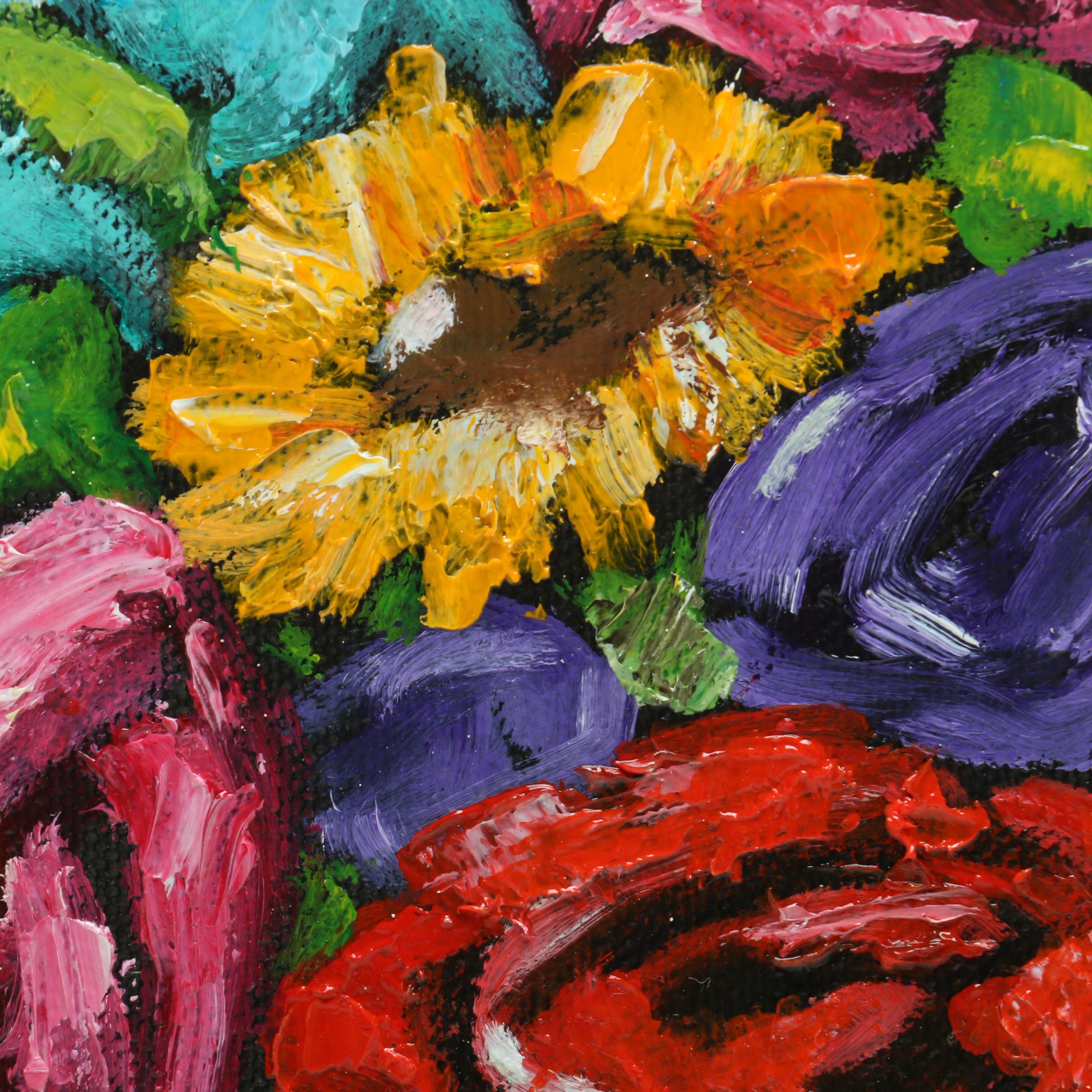 Darryl Oberling 2018 Floral Oil Painting "Flowers in Vase"