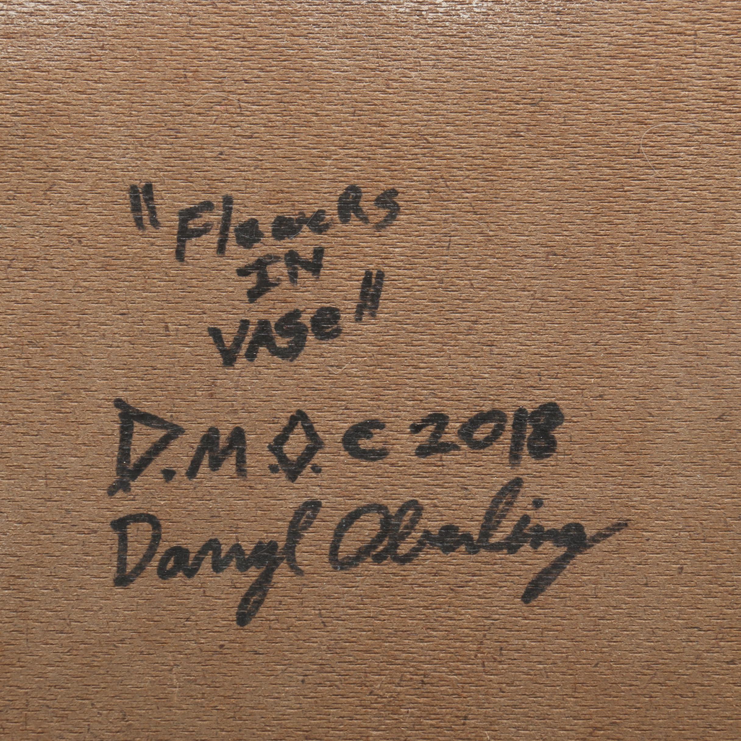 Darryl Oberling 2018 Floral Oil Painting "Flowers in Vase"