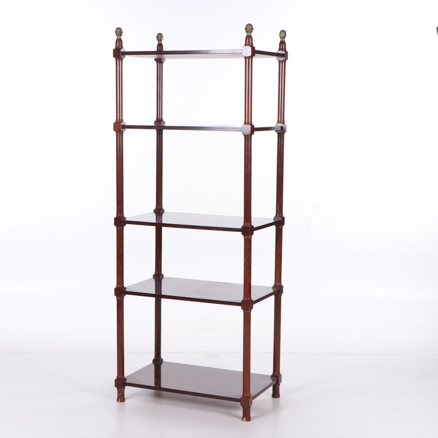 Mahogany Stained Wood Étagère Bookcase by The Bombay Company, 21st Century