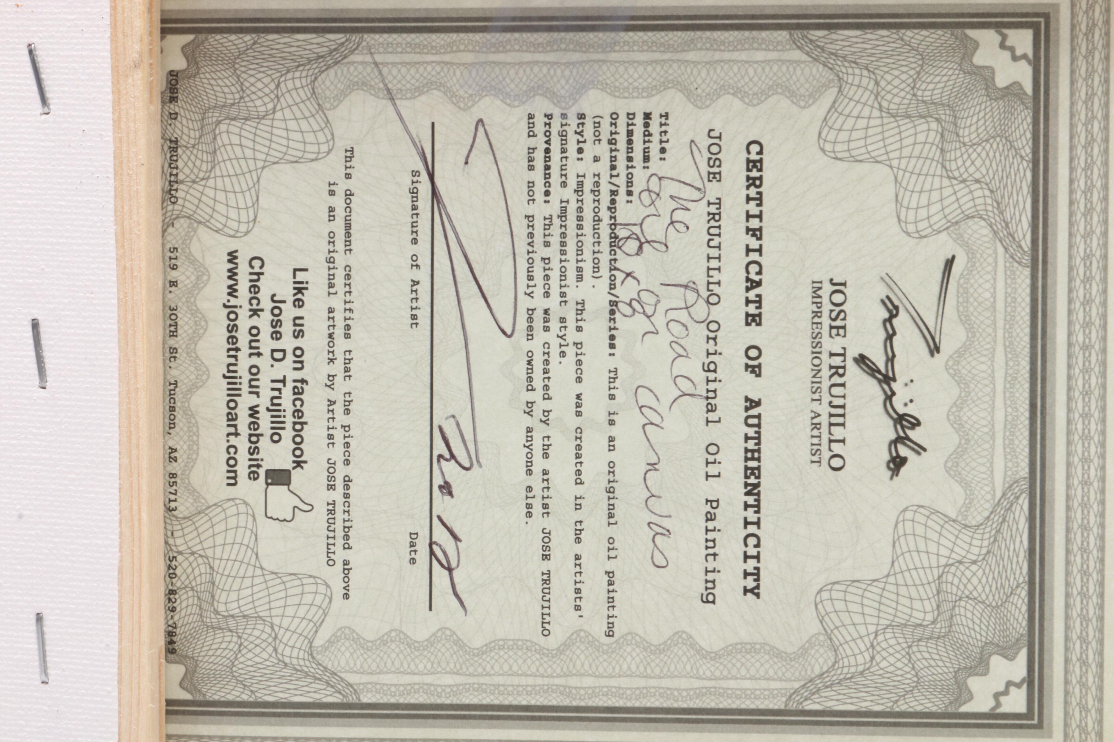 Jose Trujillo Oil Painting "The Road"