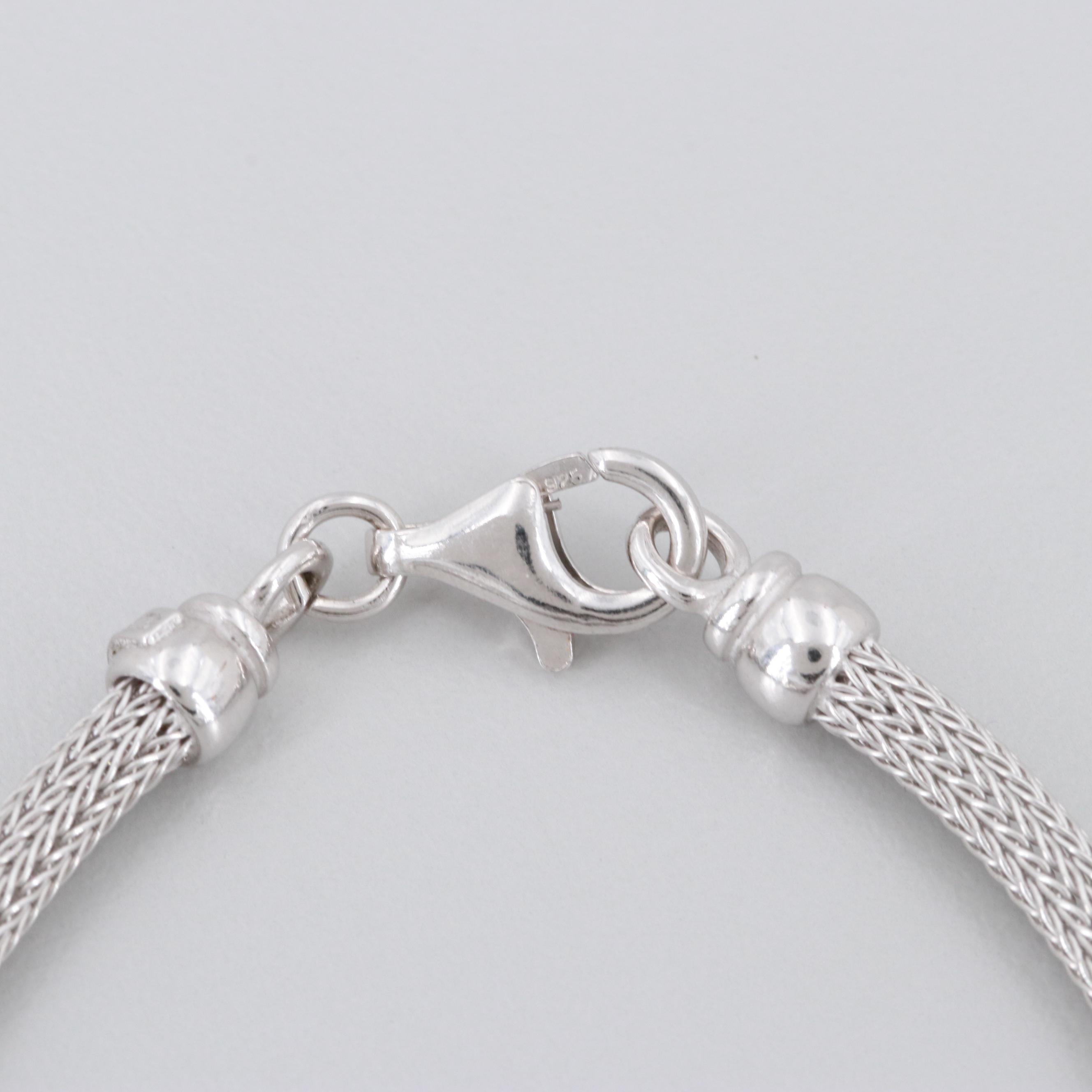 Sterling Silver Imitation Pearl Bracelet and Earring Set