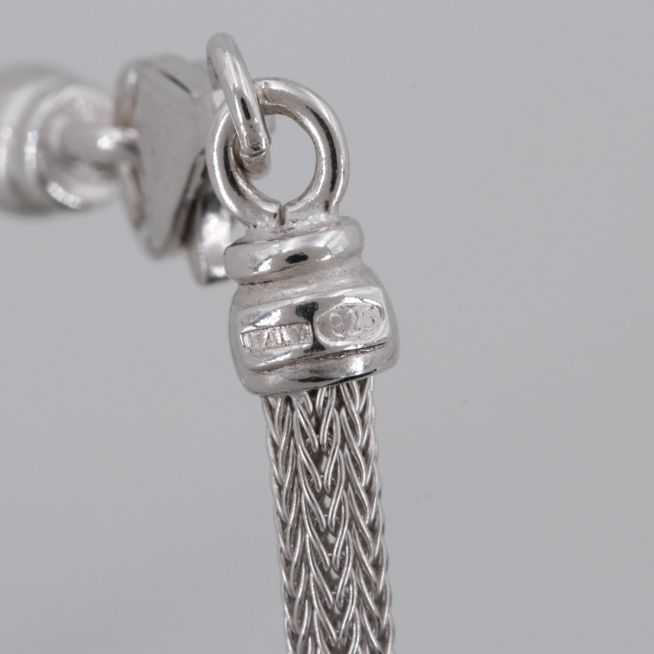 Sterling Silver Imitation Pearl Bracelet and Earring Set